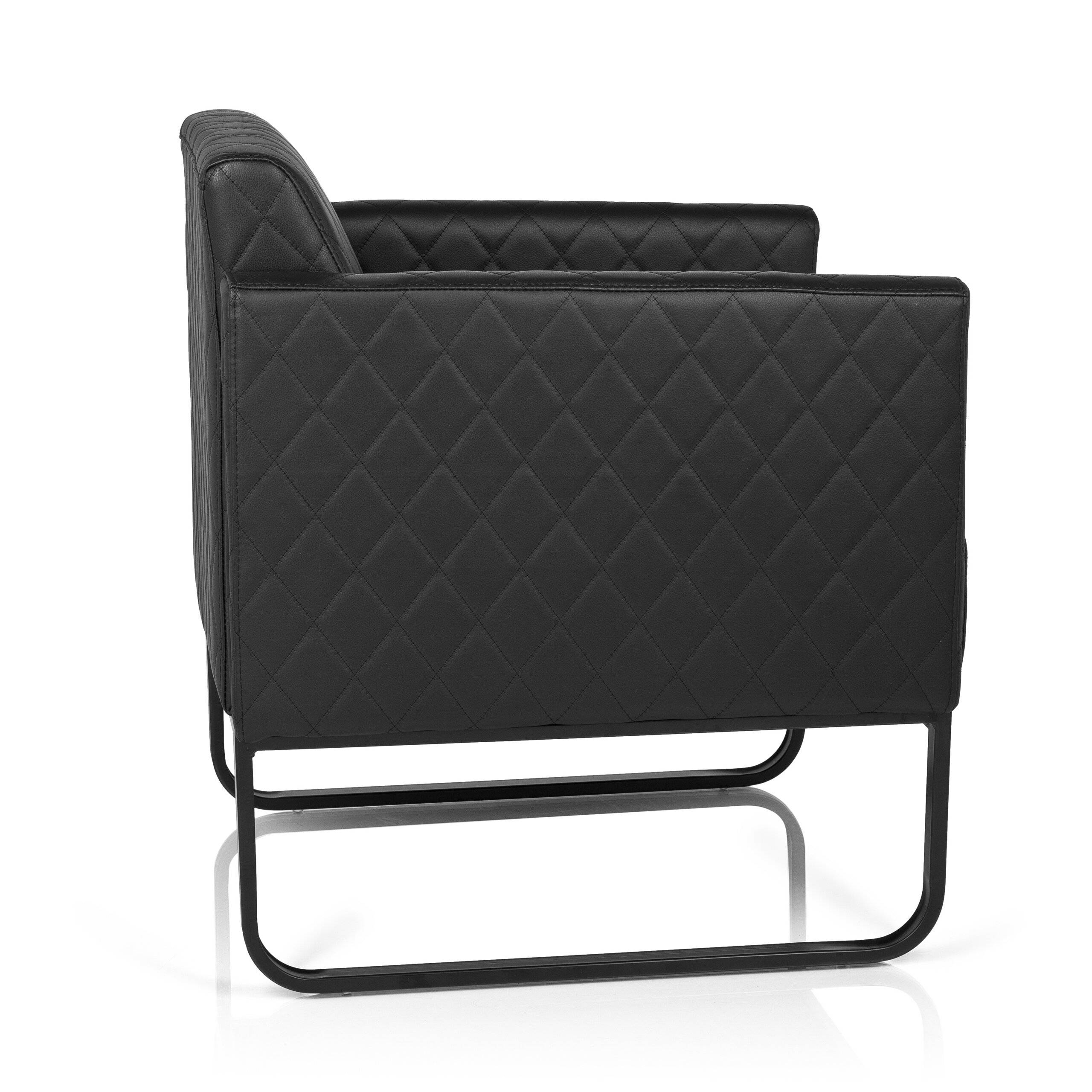 Loungesessel ARUBA BLACK Gestell schwarz Kunstleder 1-Sitzer schwarz hjh OFFICE-4