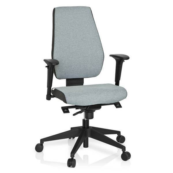 Bürostuhl Drehstuhl PRO-TEC 500 Stoff dunkelgrau/hellgrau hjh OFFICE