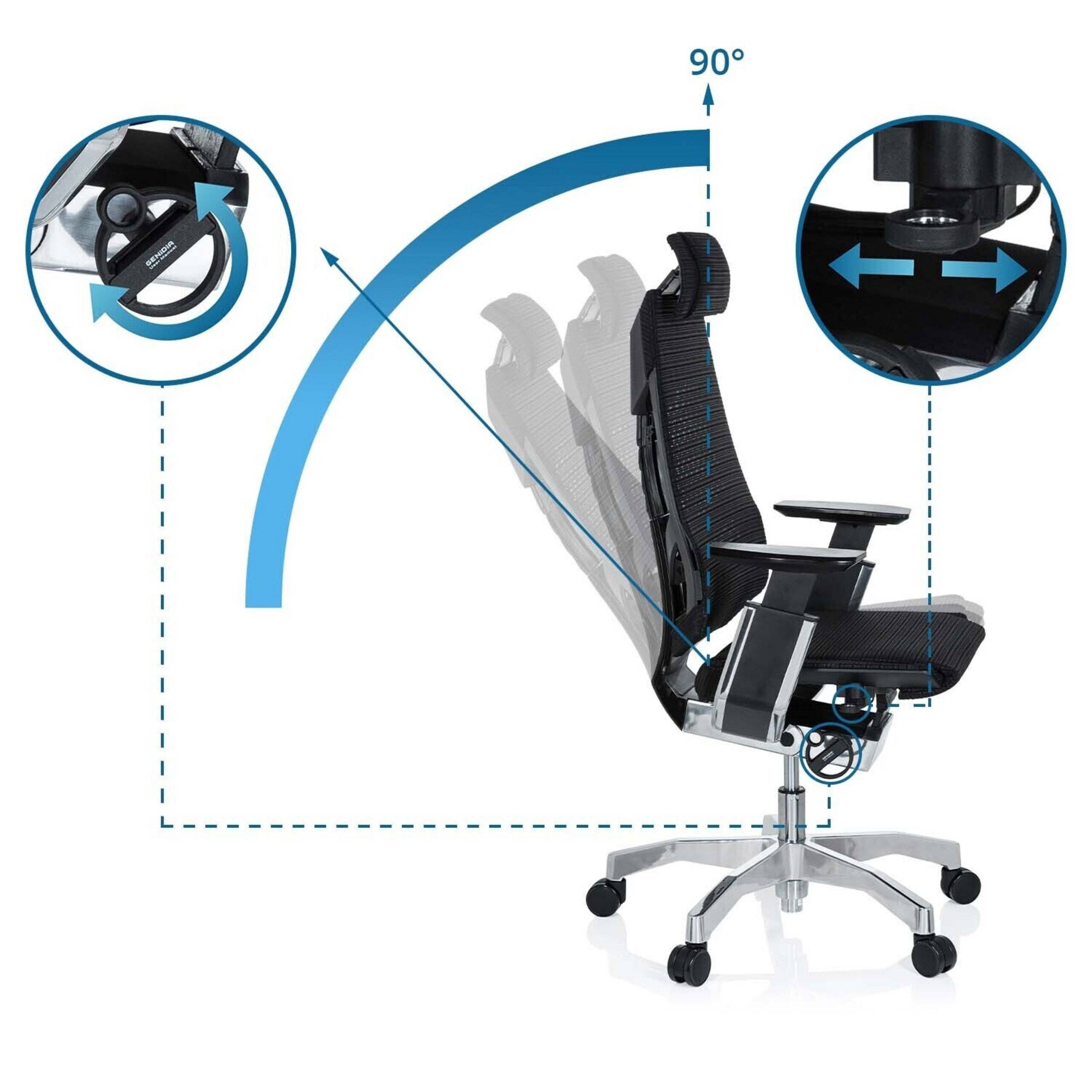Bürostuhl Drehstuhl GENIDIA PRO Netzstoff schwarz-2