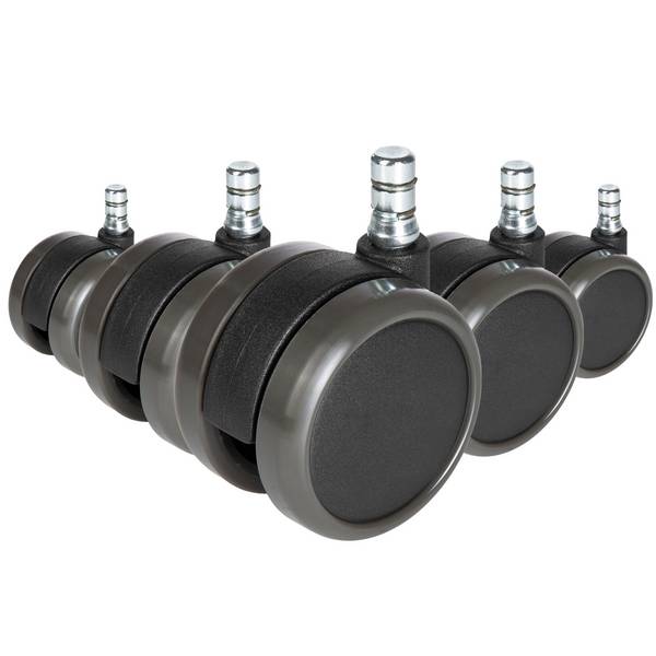 5x Hartbodenrollen ROLO 11mm 65mm Büro-Stuhl-Rollen No-Noise (5er Pack) hjh OFFICE
