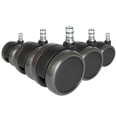 5x Hartbodenrollen ROLO 11mm 65mm Büro-Stuhl-Rollen No-Noise (5er Pack) hjh OFFICE-0