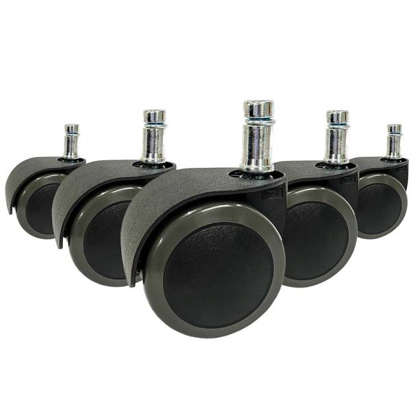 5x Hartbodenrollen ROLO EASY 11mm 50mm Büro-Stuhl-Rollen (5er Pack) hjh OFFICE