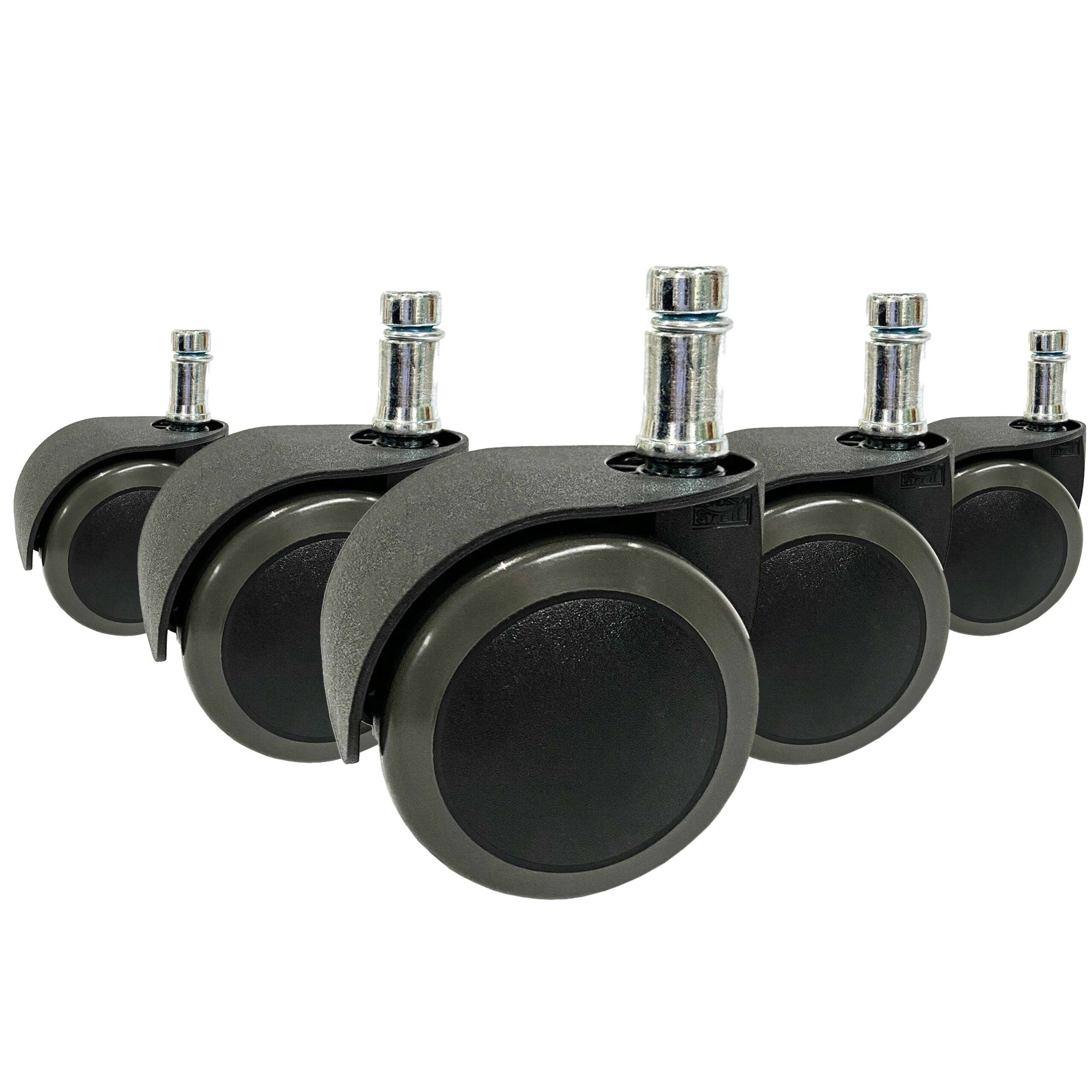 5x Hartbodenrollen ROLO EASY 10mm 50mm Büro-Stuhl-Rollen (5er Pack) hjh OFFICE-0