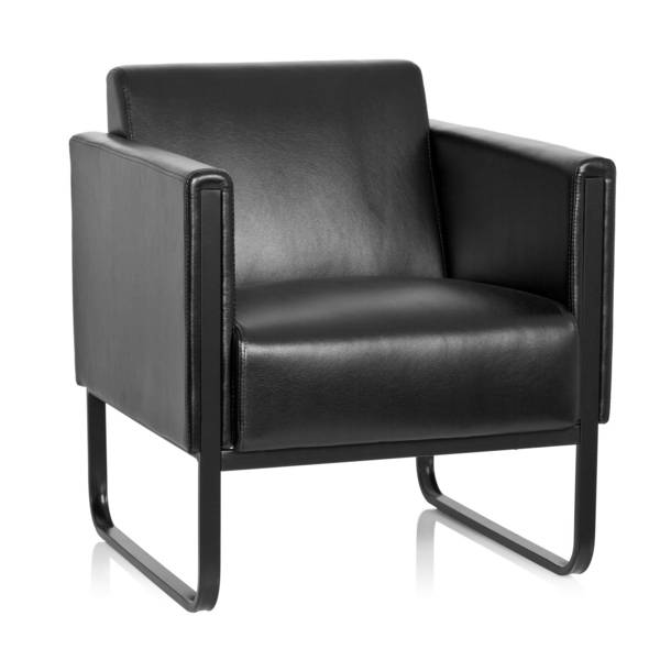 Loungesessel BALI BLACK Gestell schwarz Kunstleder glatt 1-Sitzer schwarz hjh OFFICE