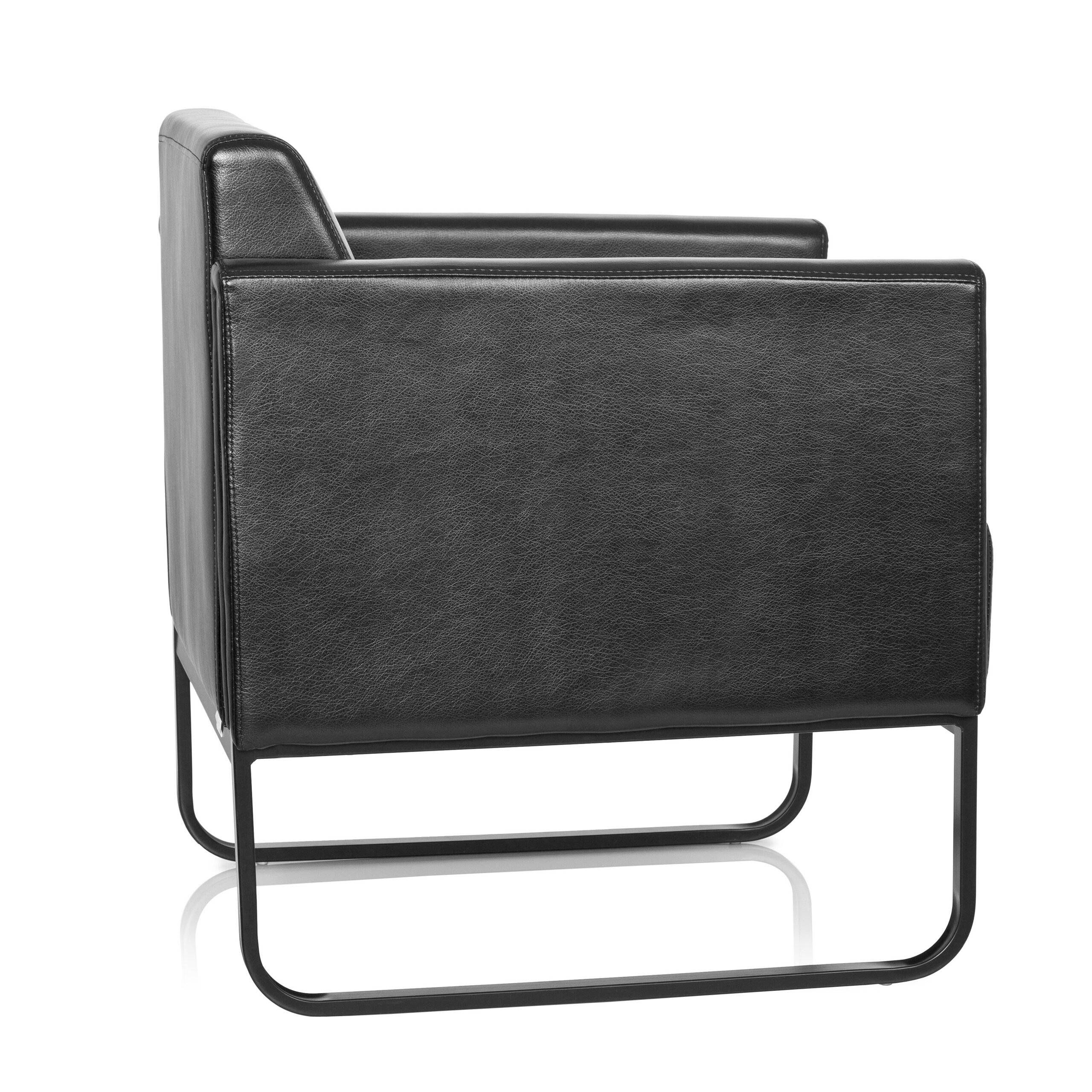 Loungesessel BALI BLACK Gestell schwarz Kunstleder glatt 1-Sitzer schwarz hjh OFFICE-3