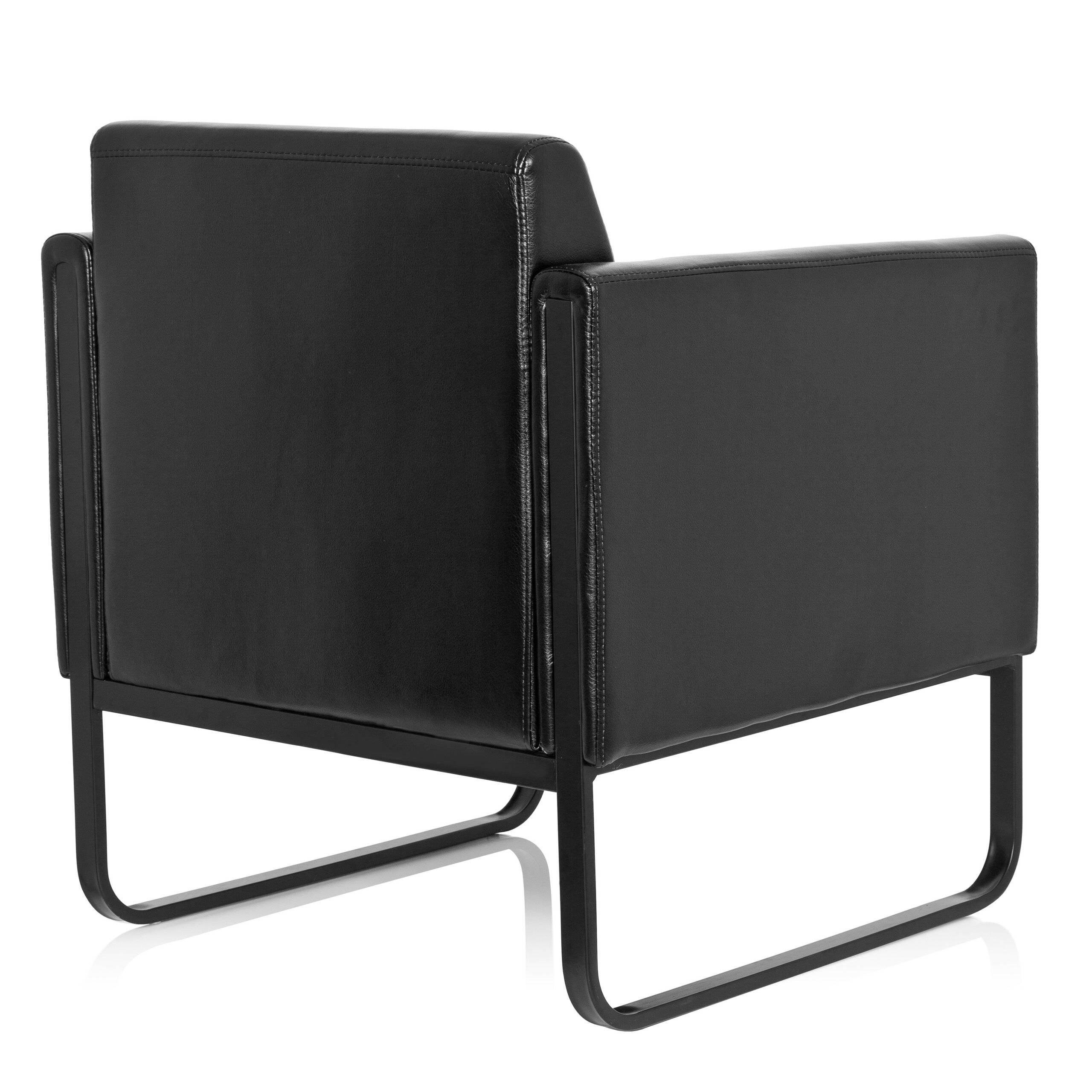 Loungesessel BALI BLACK Gestell schwarz Kunstleder glatt 1-Sitzer schwarz hjh OFFICE-4