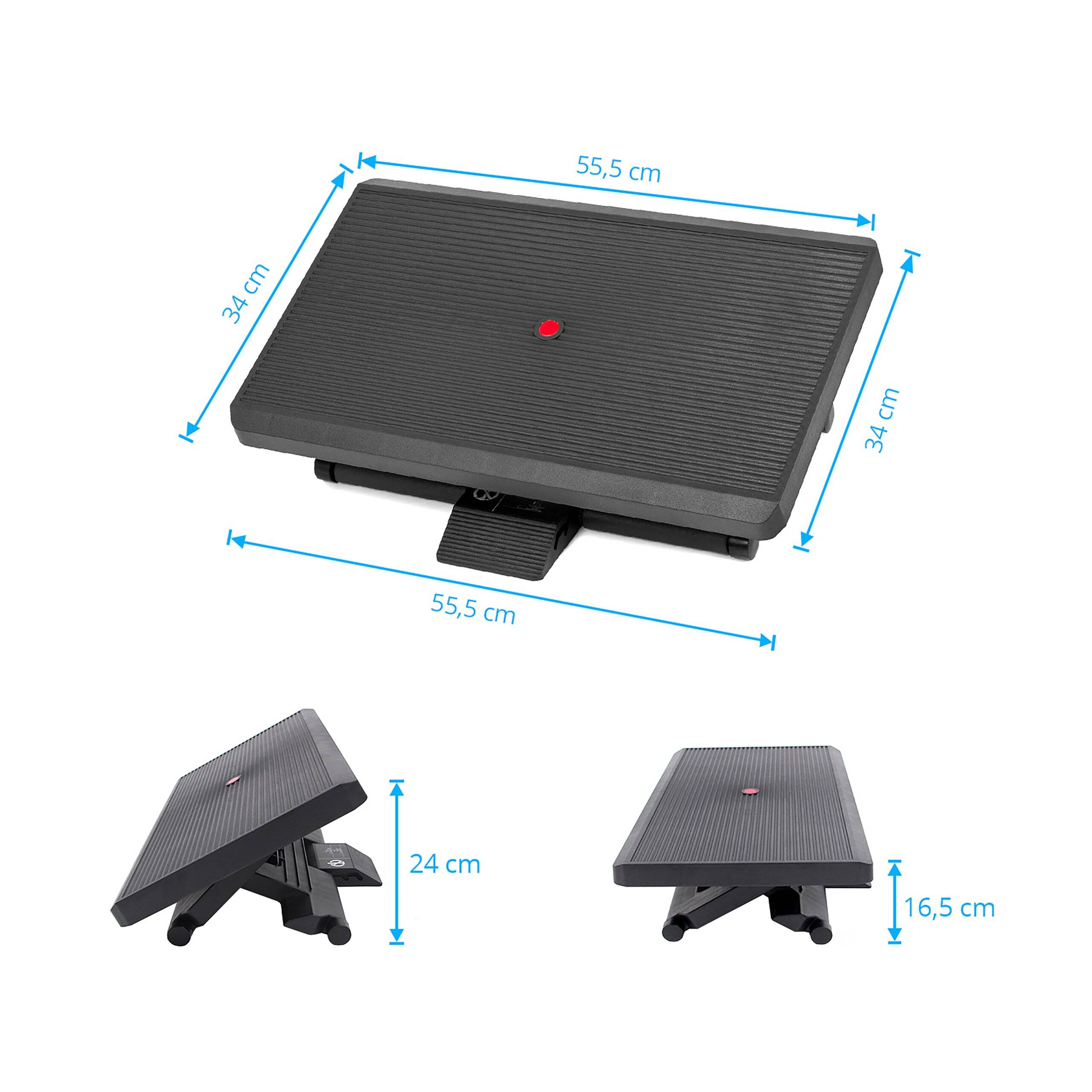 Fußstütze PIEDINO STRIPE PRO schwarz neigbar höhenverstellbar hjh OFFICE-1