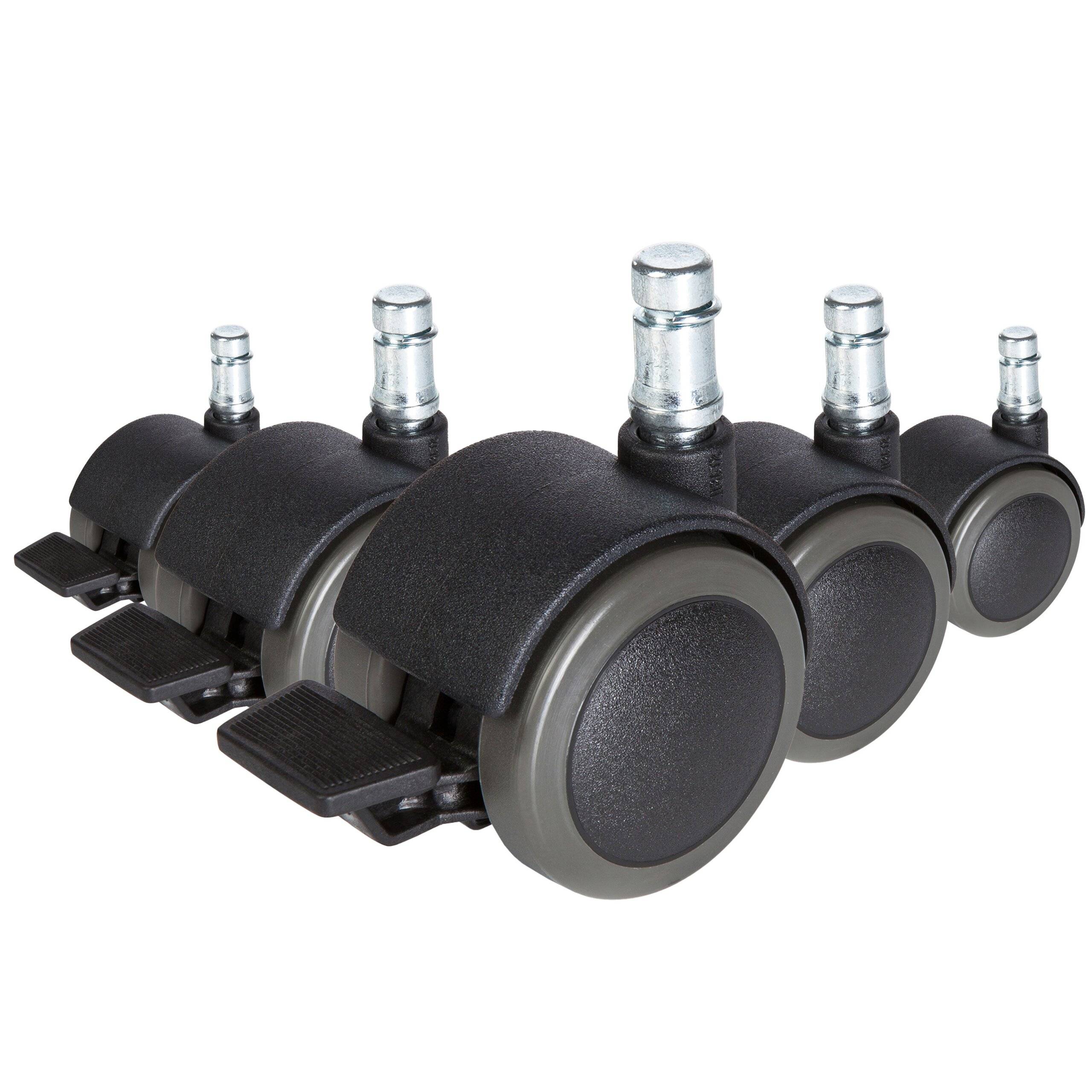 5x Hartbodenrollen mit Feststellbremse ROLO STOP 11mm 50mm (5er Pack) hjh OFFICE-0