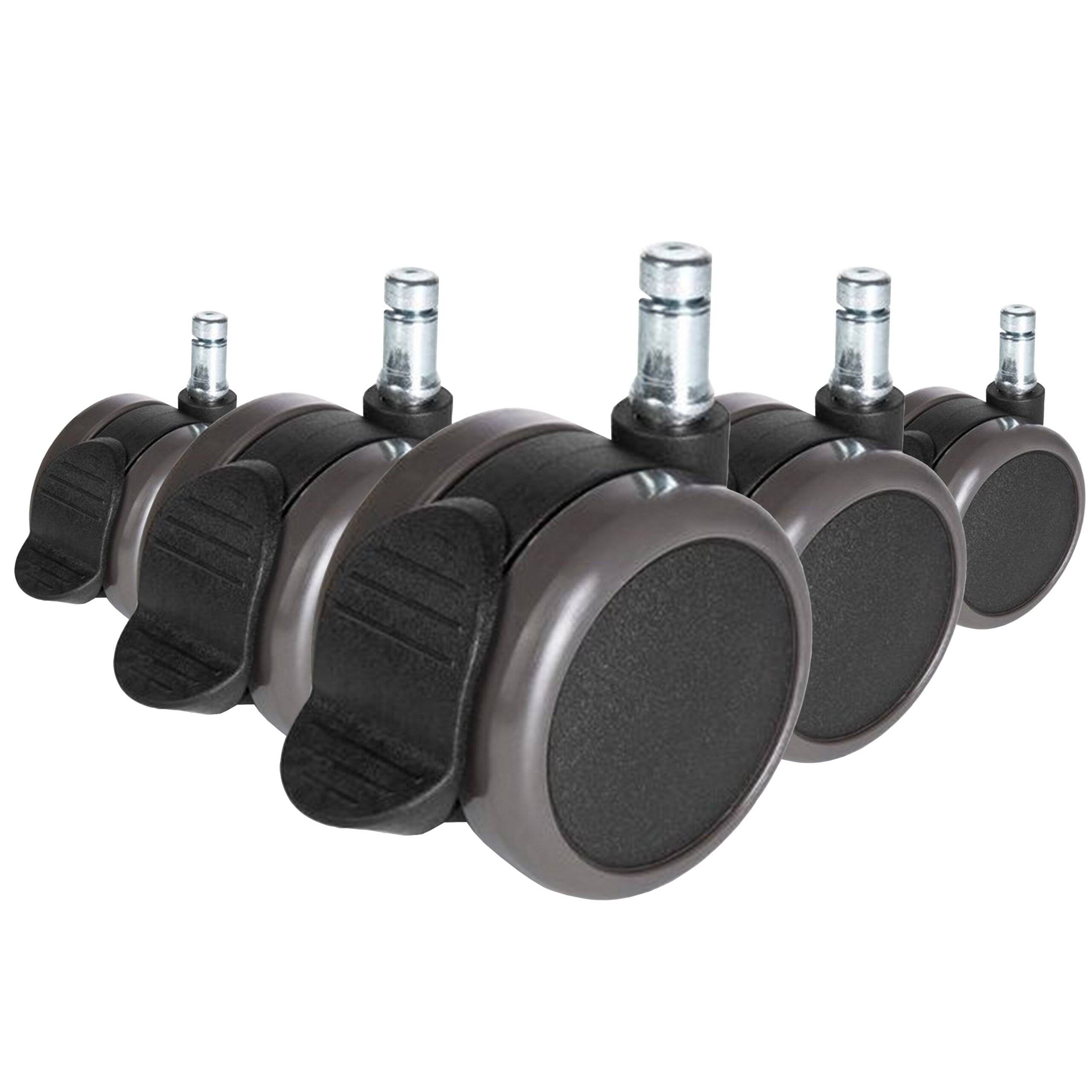 5x Hartbodenrollen mit Feststellbremse ROLO STOP 10mm 65mm (5er Pack) hjh OFFICE-0