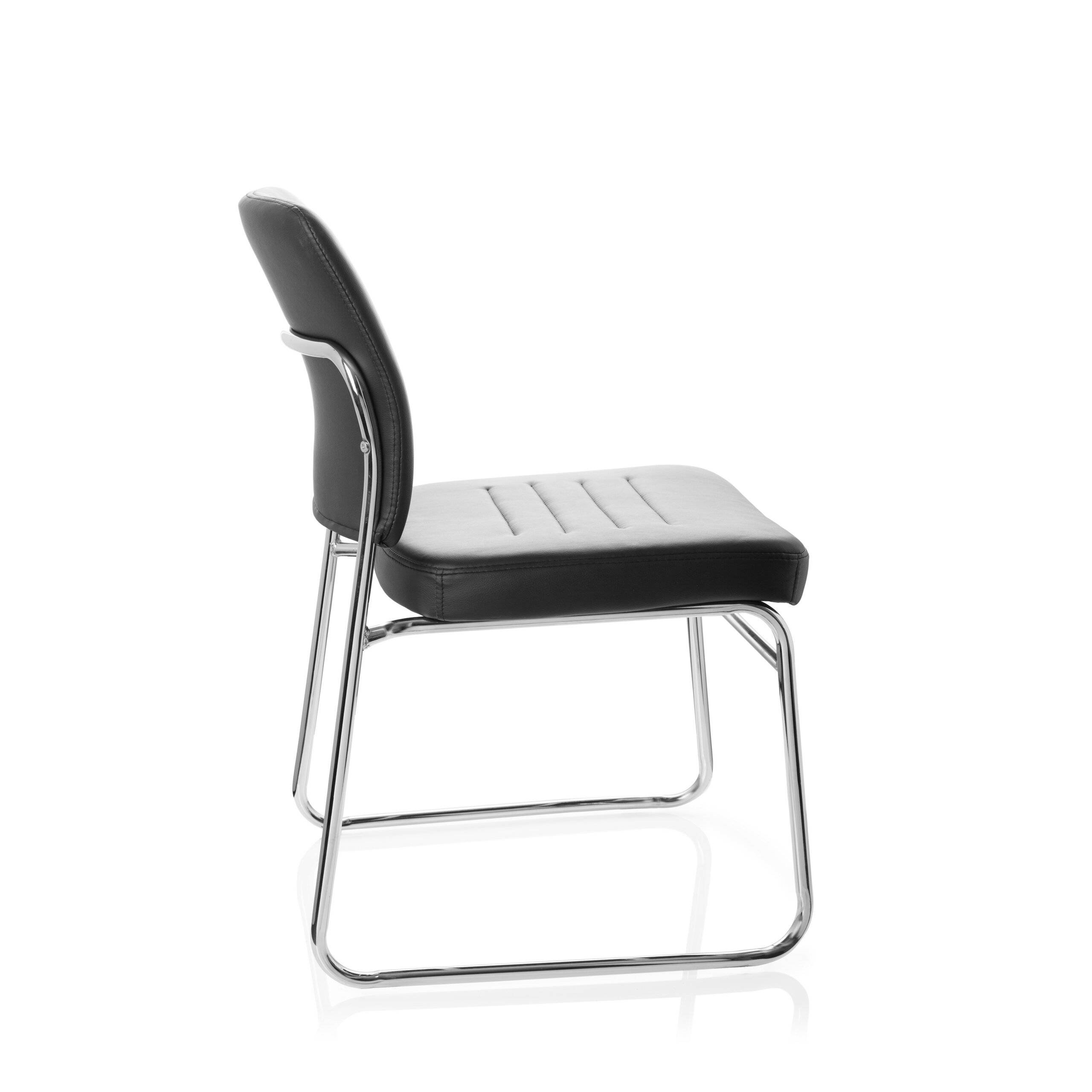 Konferenzstuhl Besucherstuhl Stuhl TONSO V Kunstleder schwarz hjh OFFICE-3