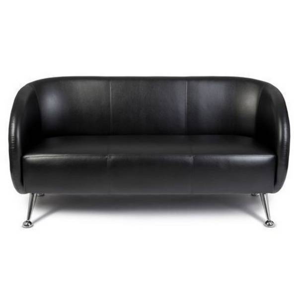 Loungesofa Clubsofa ST. LUCIA Kunstleder 3-Sitzer schwarz hjh OFFICE