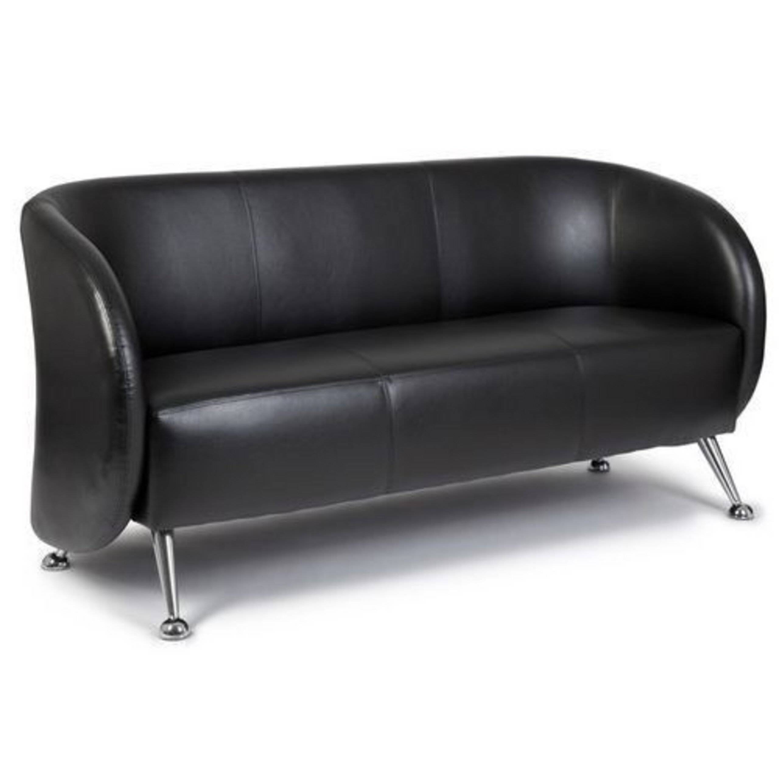 Loungesofa Clubsofa ST. LUCIA Kunstleder 3-Sitzer schwarz hjh OFFICE-2
