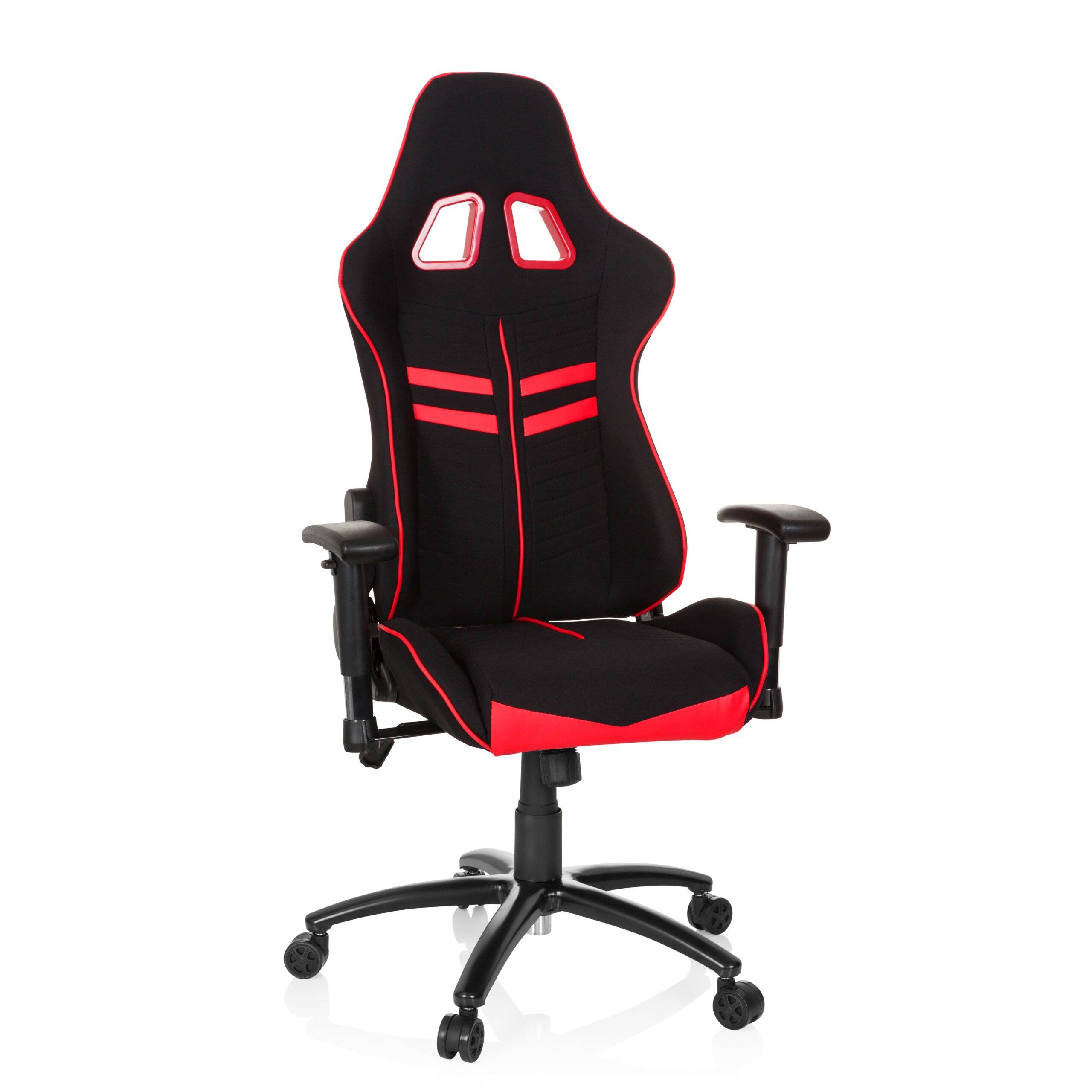 Gaming Stuhl Bürostuhl LEAGUE PRO I Stoff Kunstleder schwarz rot hjh OFFICE-0