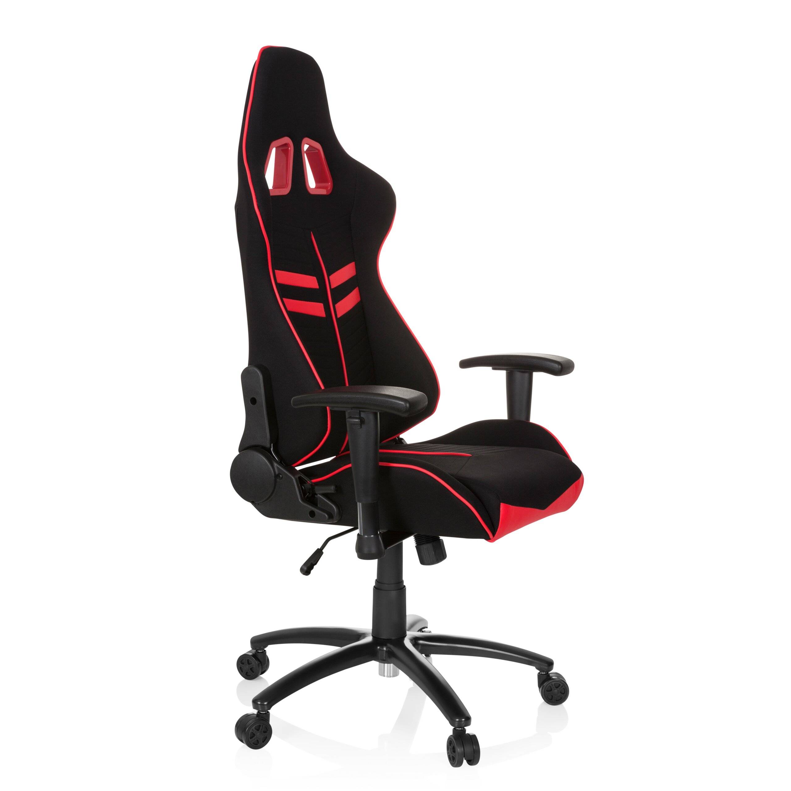 Gaming Stuhl Bürostuhl LEAGUE PRO I Stoff Kunstleder schwarz rot hjh OFFICE-2