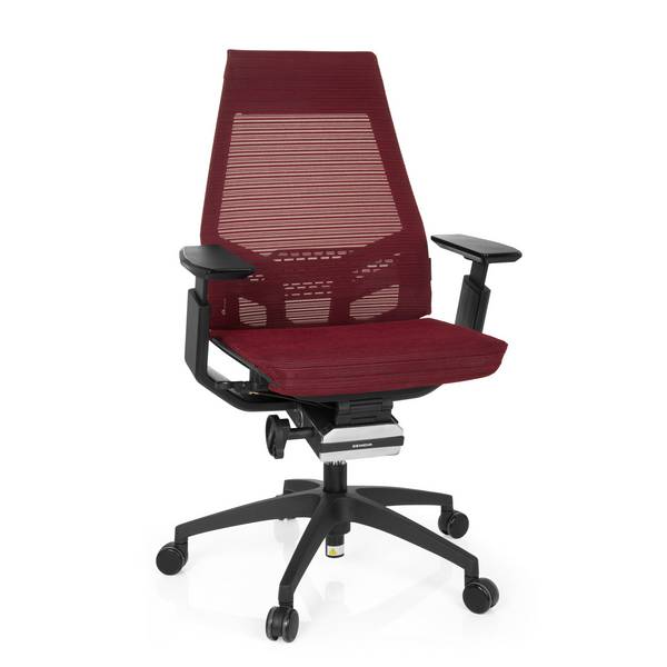 Bürostuhl Drehstuhl GENIDIA SMART BLACK Netz rot hjh OFFICE