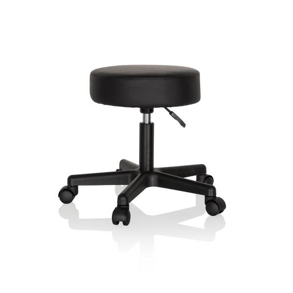 Hocker Drehhocker Arbeitsstuhl OPERATOR I Kunstleder schwarz hjh OFFICE