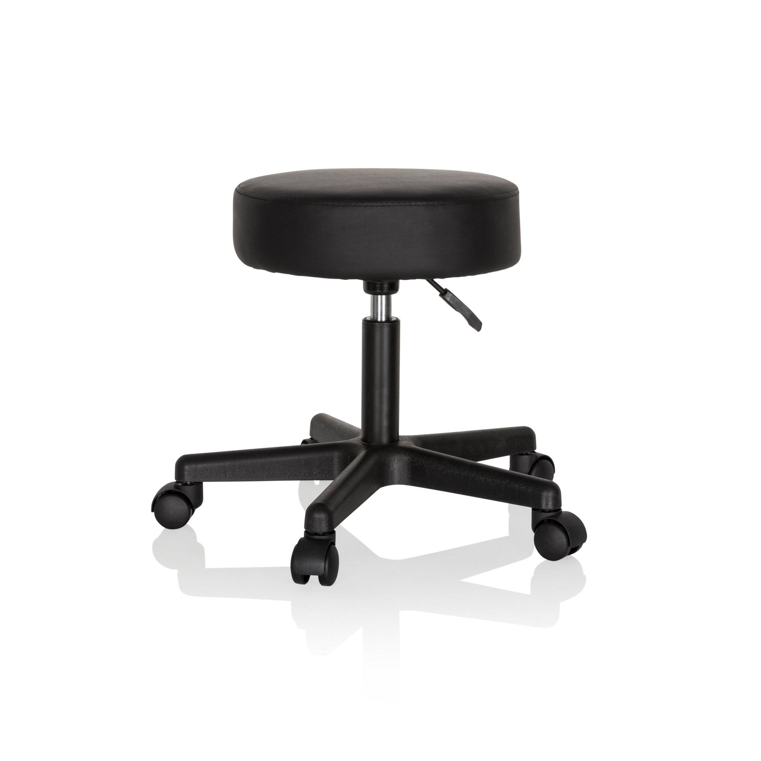 Hocker Drehhocker Arbeitsstuhl OPERATOR I Kunstleder schwarz hjh OFFICE-0