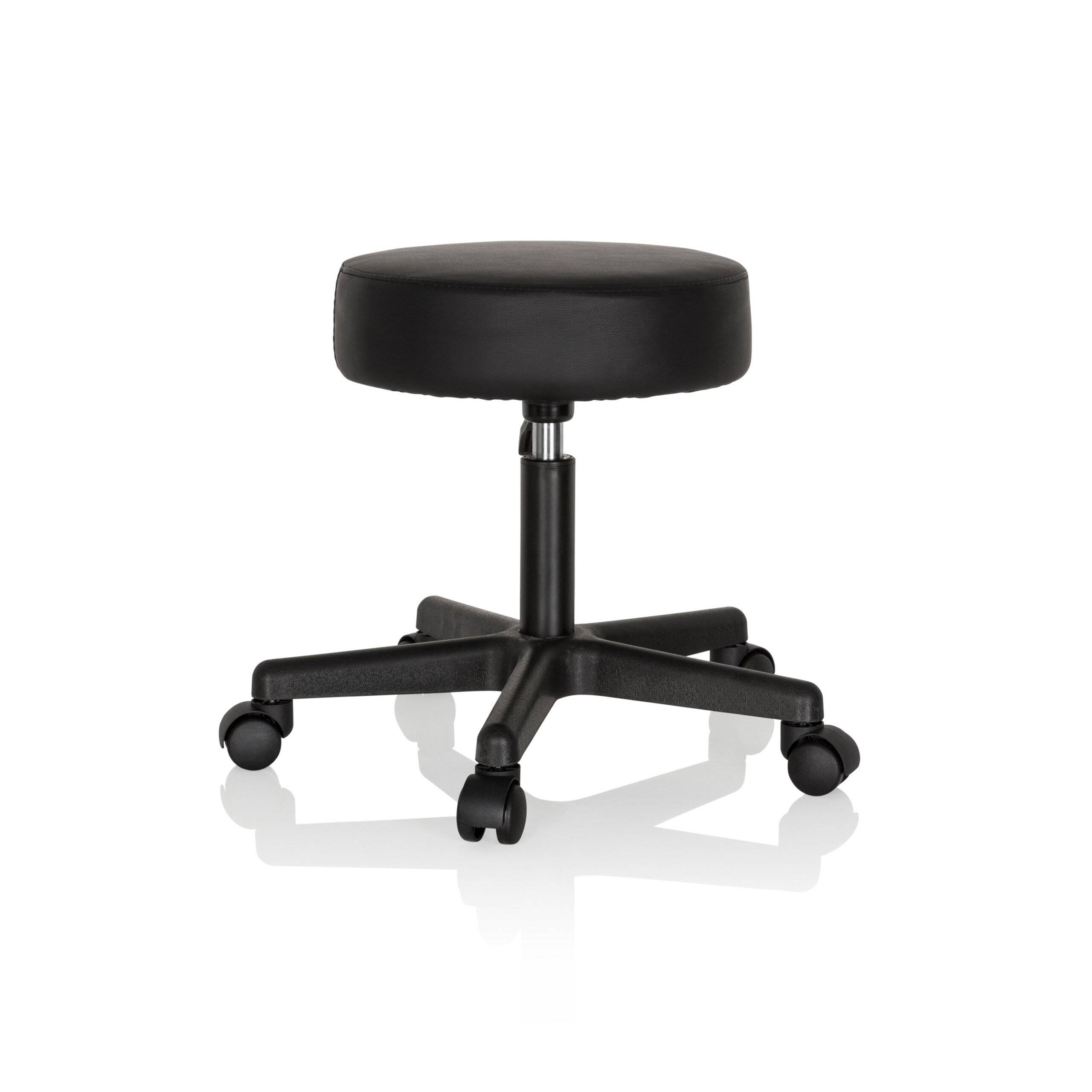 Hocker Drehhocker Arbeitsstuhl OPERATOR I Kunstleder schwarz hjh OFFICE-2