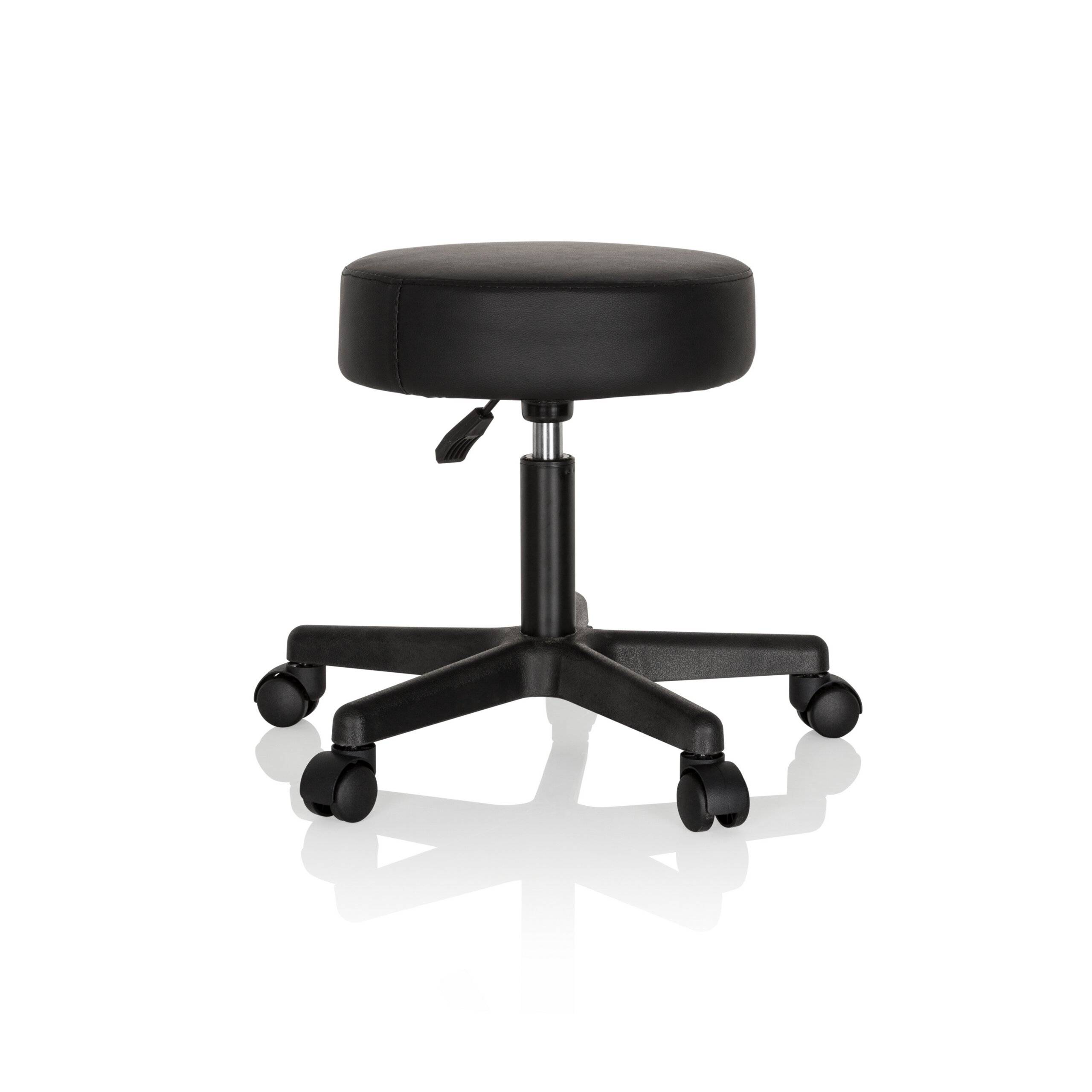 Hocker Drehhocker Arbeitsstuhl OPERATOR I Kunstleder schwarz hjh OFFICE-3