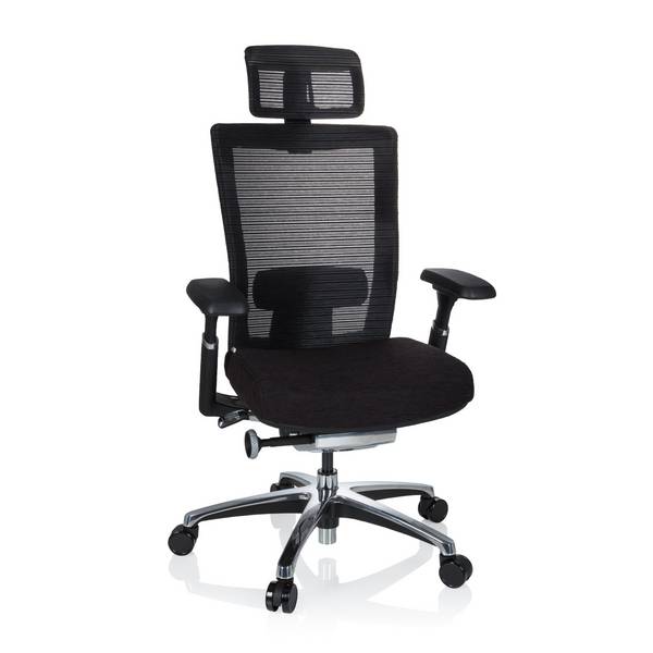 Bürostuhl NOVA PRO I ALU Stoff schwarz hjh OFFICE