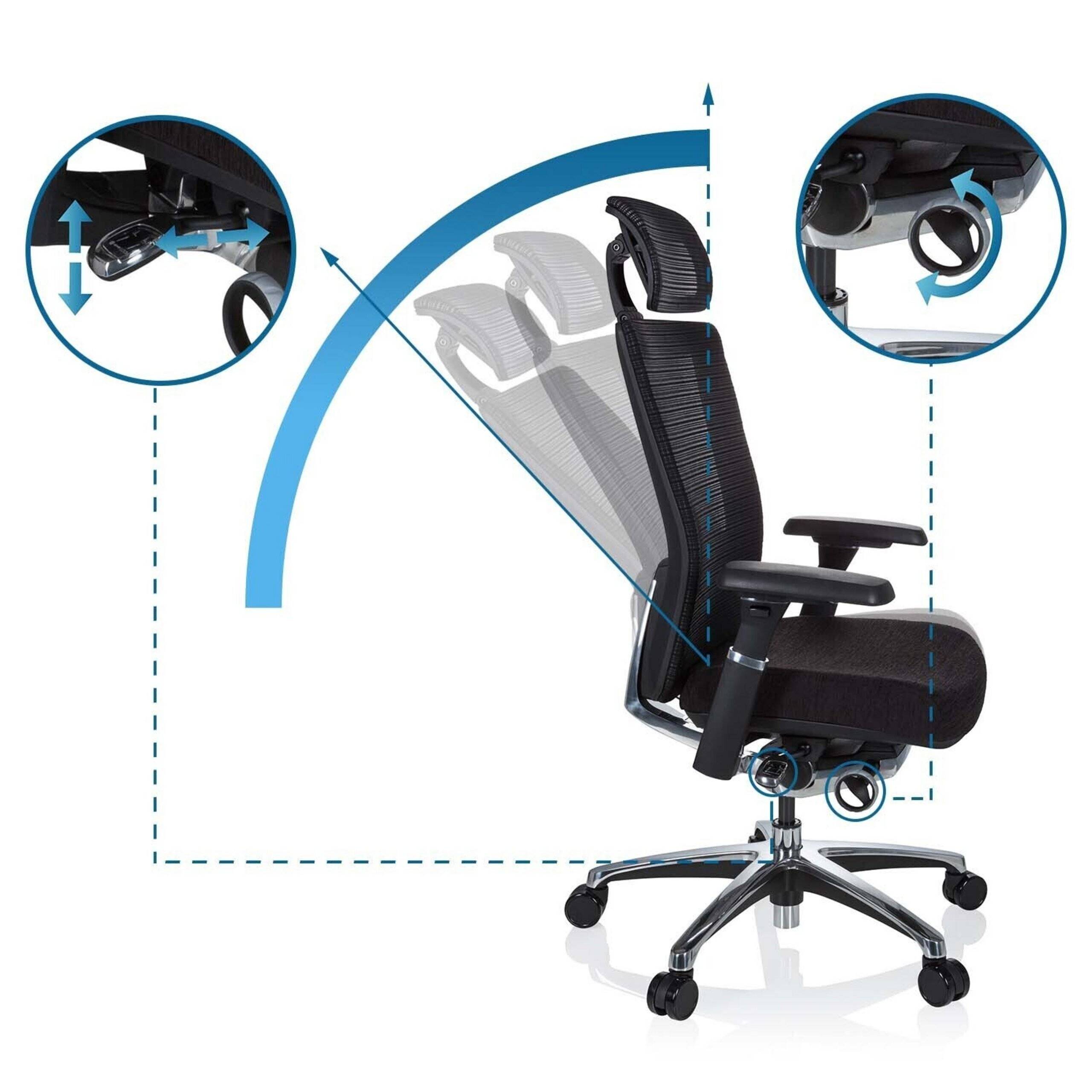 Bürostuhl NOVA PRO I ALU Stoff schwarz hjh OFFICE-2