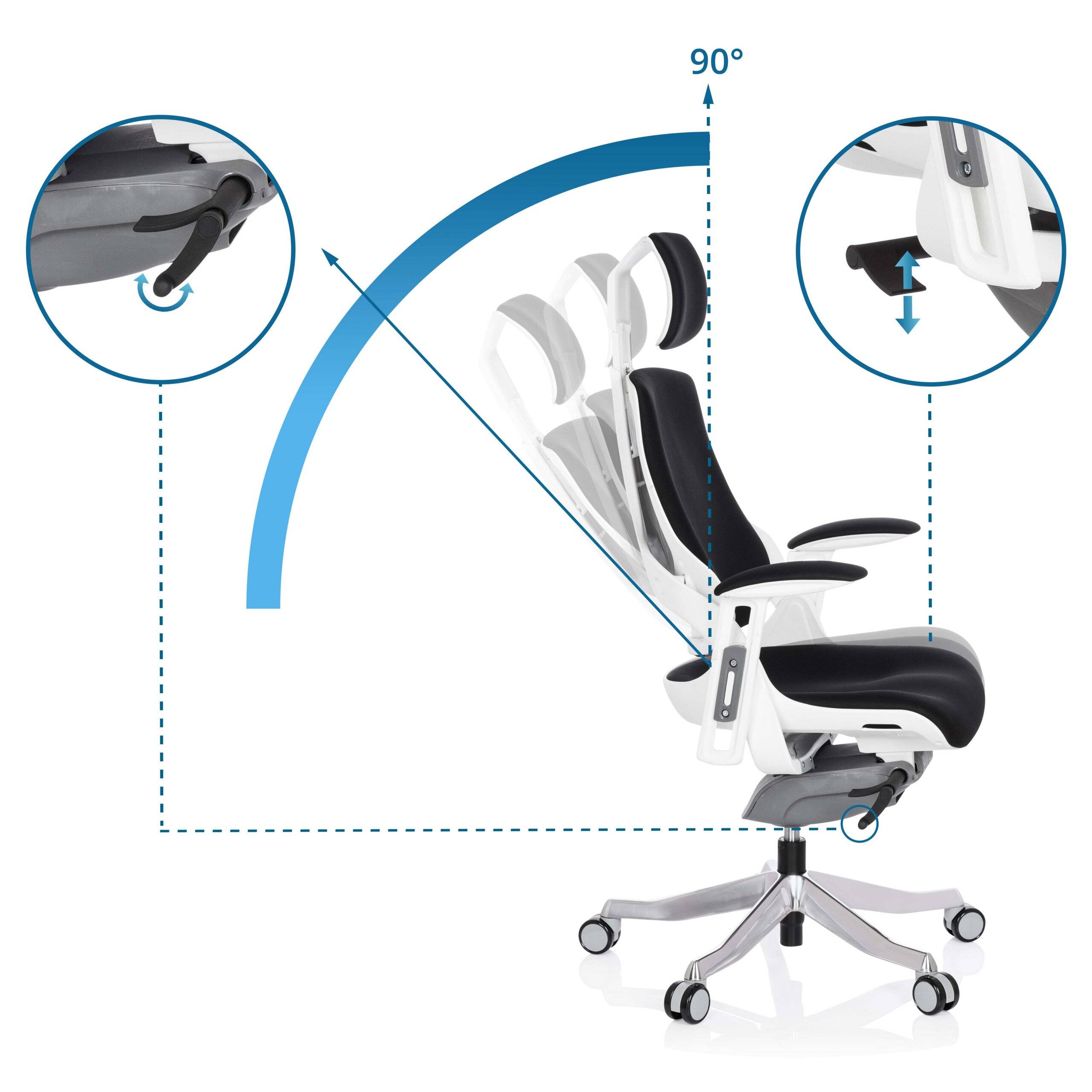Bürostuhl Drehstuhl SPEKTRE Stoff schwarz hjh OFFICE-2