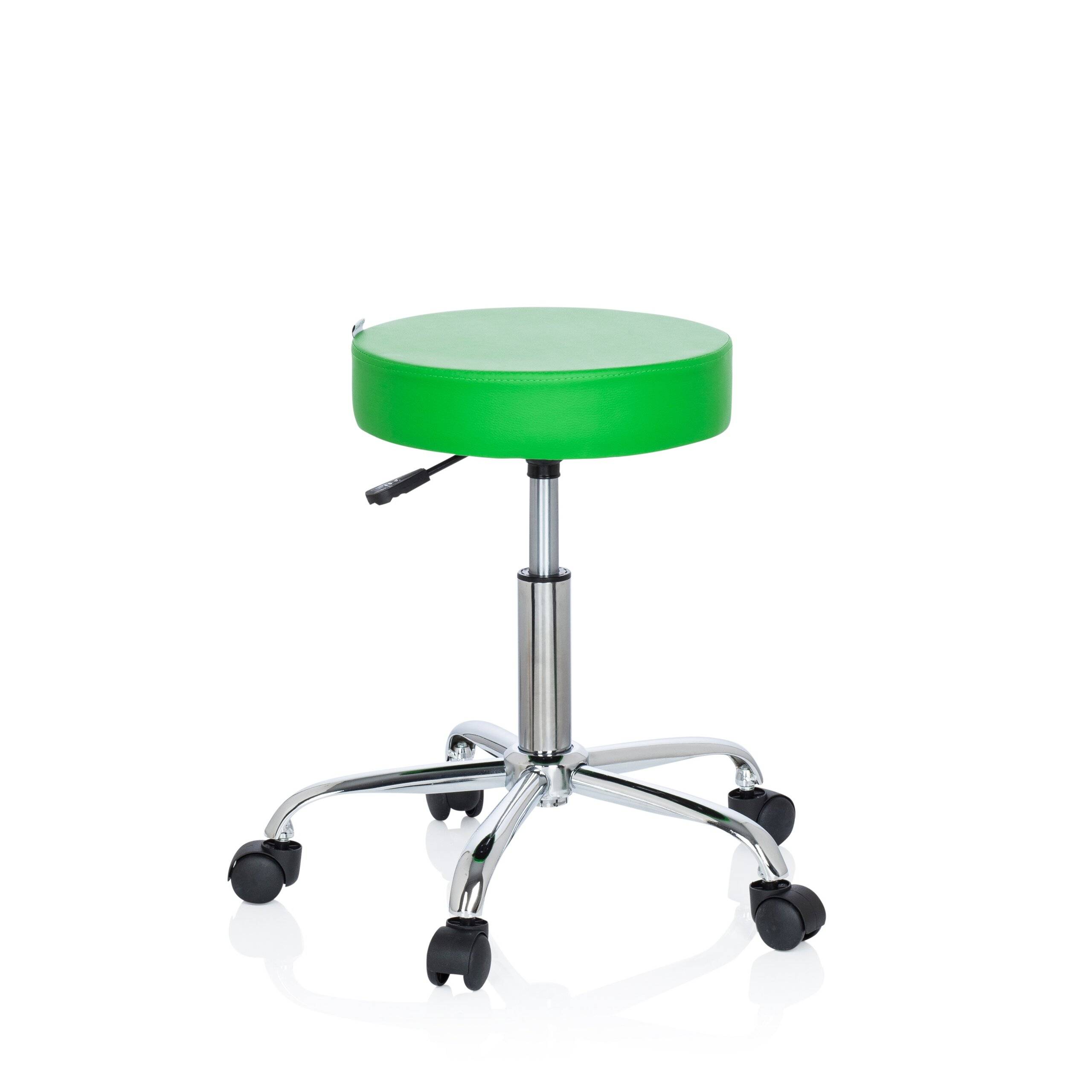 Hocker Drehhocker Arbeitsstuhl OPERATOR II Kunstleder grün Chrom hjh OFFICE-0