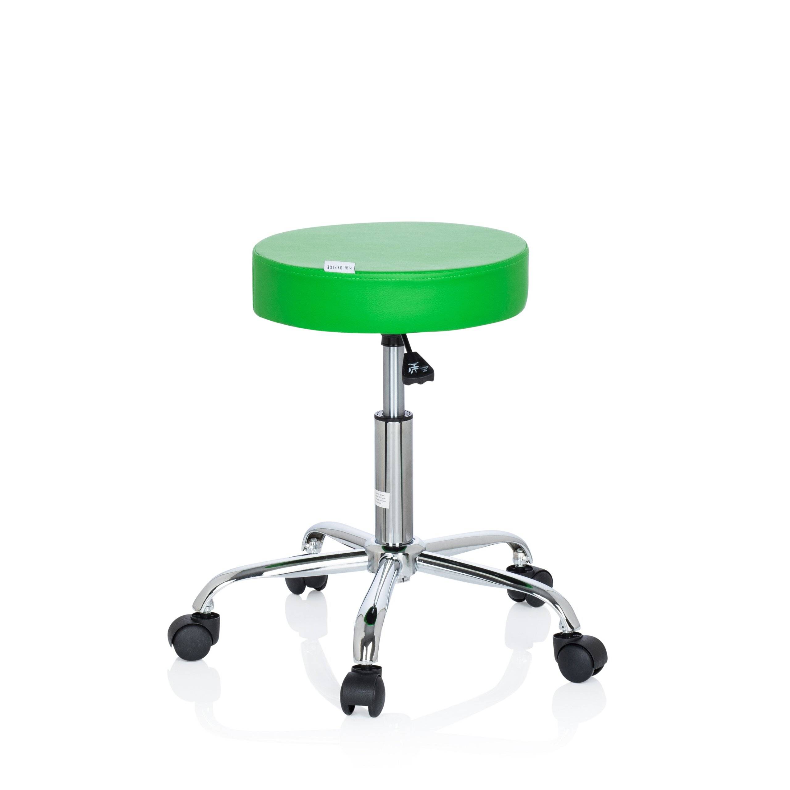 Hocker Drehhocker Arbeitsstuhl OPERATOR II Kunstleder grün Chrom hjh OFFICE-2
