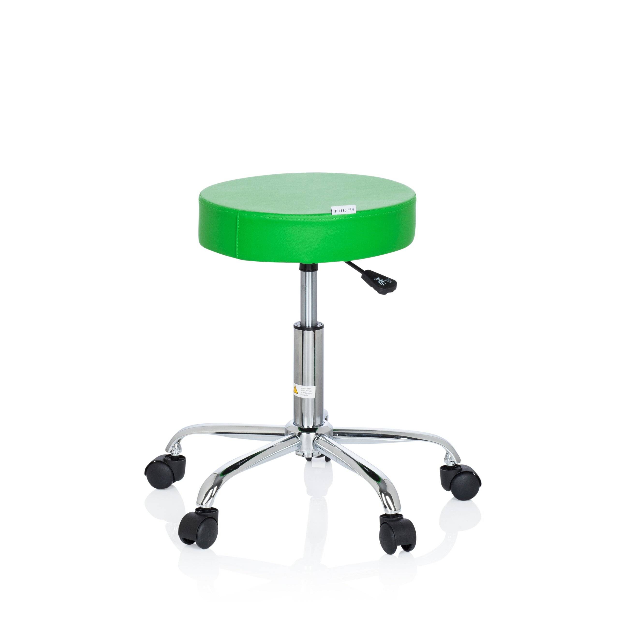 Hocker Drehhocker Arbeitsstuhl OPERATOR II Kunstleder grün Chrom hjh OFFICE-3