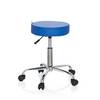 Hocker Drehhocker Arbeitsstuhl OPERATOR II Kunstleder blau Chrom hjh OFFICE