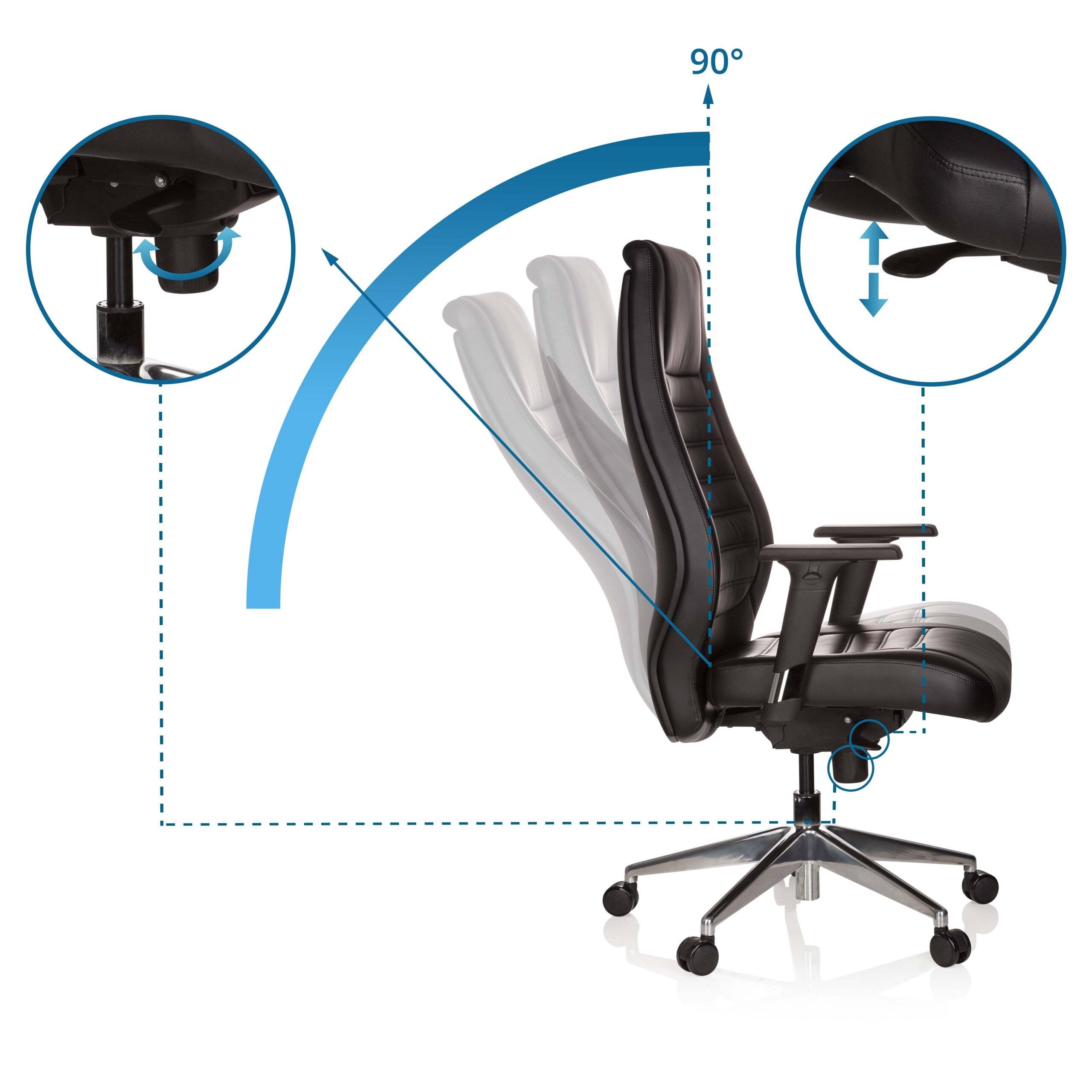 Bürostuhl Chefsessel VITORO Kunstleder schwarz hjh OFFICE-2
