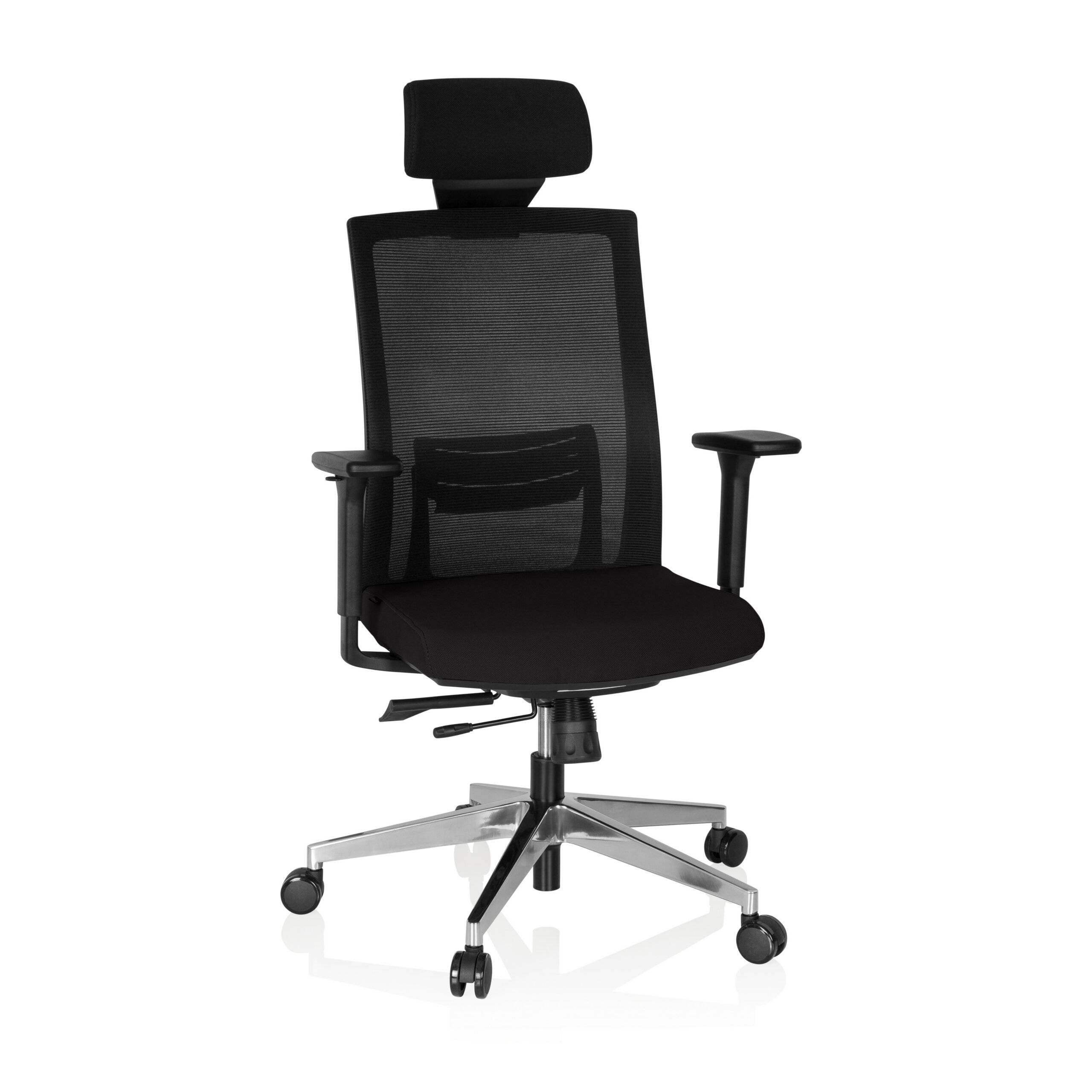 Bürostuhl Chefsessel CAPTIVA Sitz Stoff Rücken Netz schwarz schwarz hjh OFFICE-0