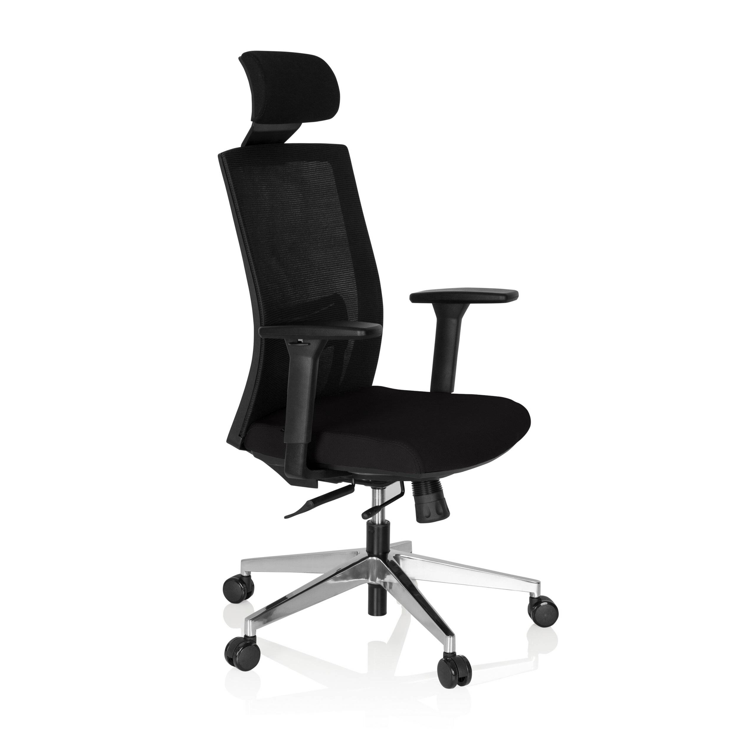 Bürostuhl Chefsessel CAPTIVA Sitz Stoff Rücken Netz schwarz schwarz hjh OFFICE-4