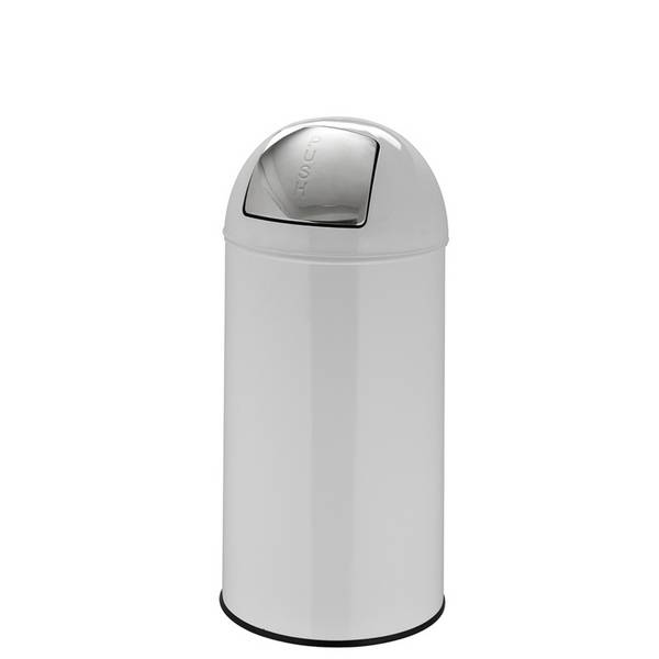 Abfallsammler Mülleimer PUSH 35L satin weiss hjh OFFICE