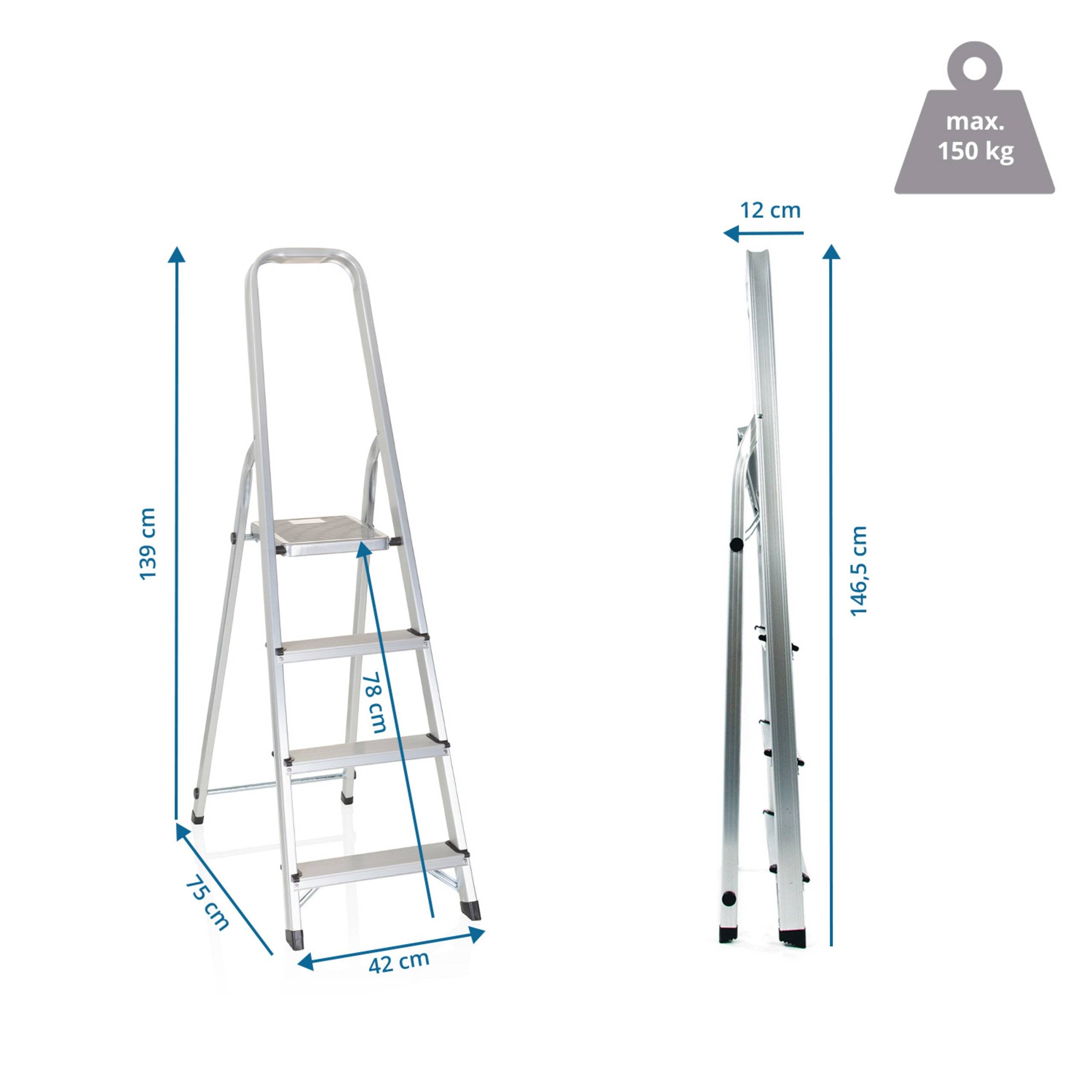 Klappleiter SOLID II Aluminium 4 Stufen hjh OFFICE-1