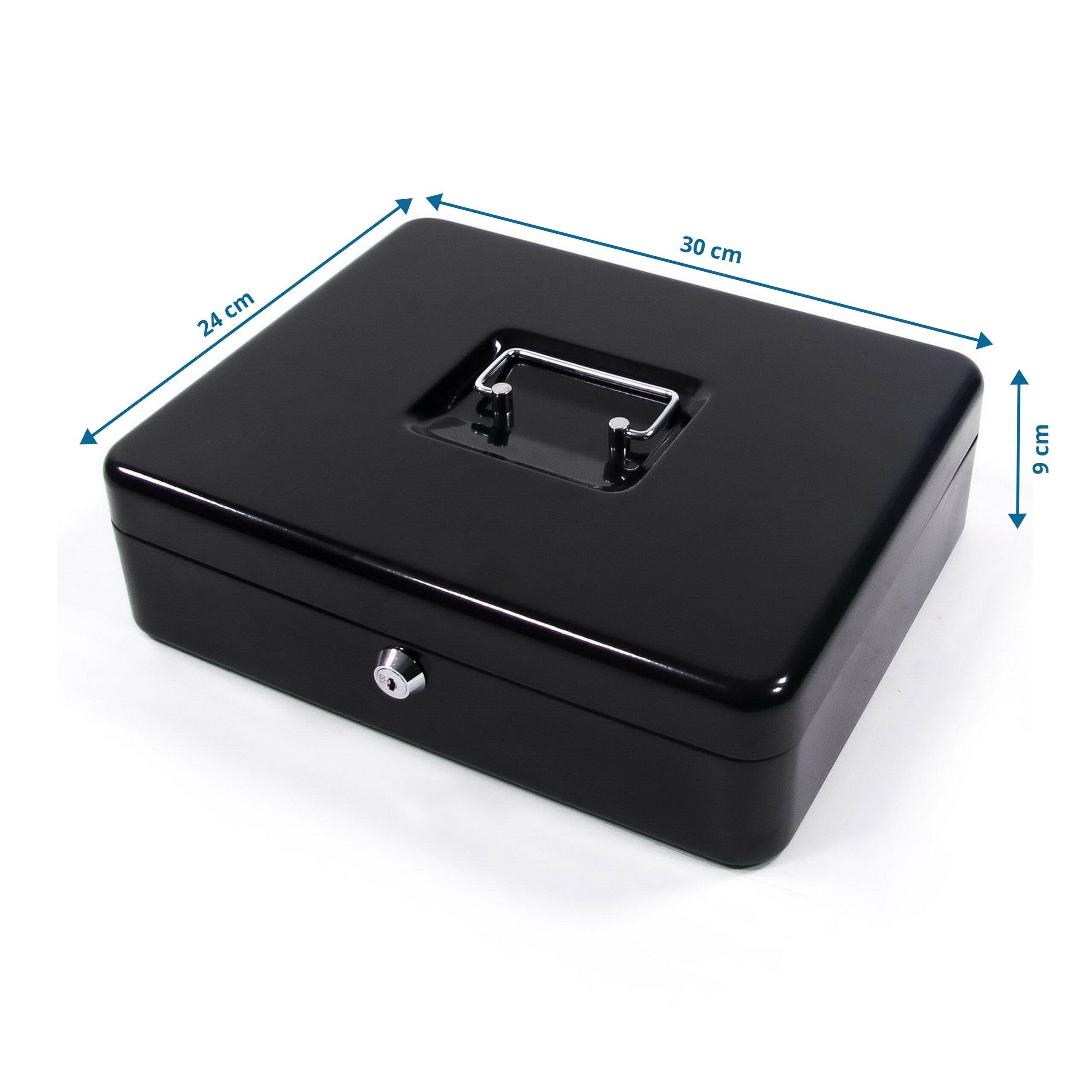 Geldkassette SAFE Stahl schwarz mit Münzzählbrett hjh OFFICE-1