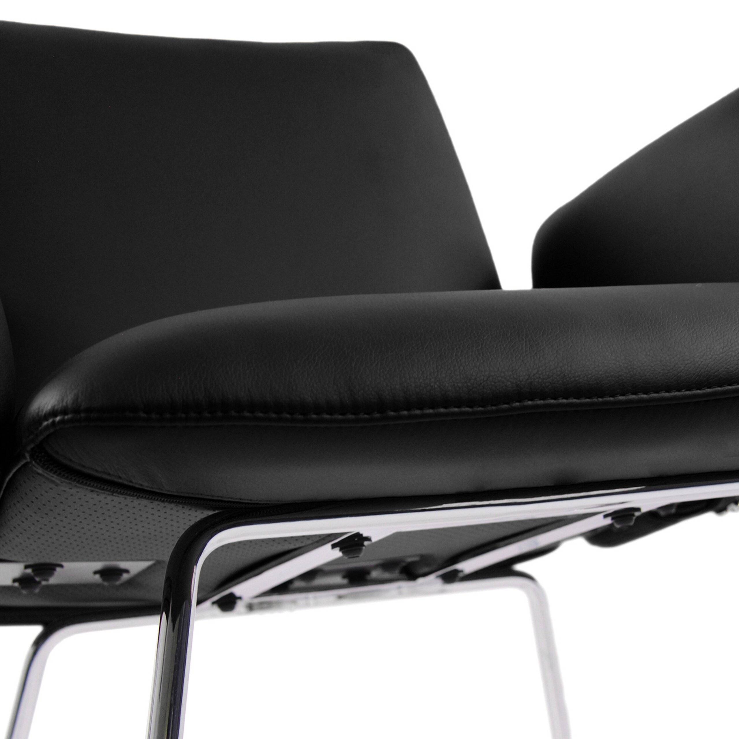 Besucherstuhl Kufenstuhl DESIGNIA V Kunstleder schwarz hjh OFFICE-2