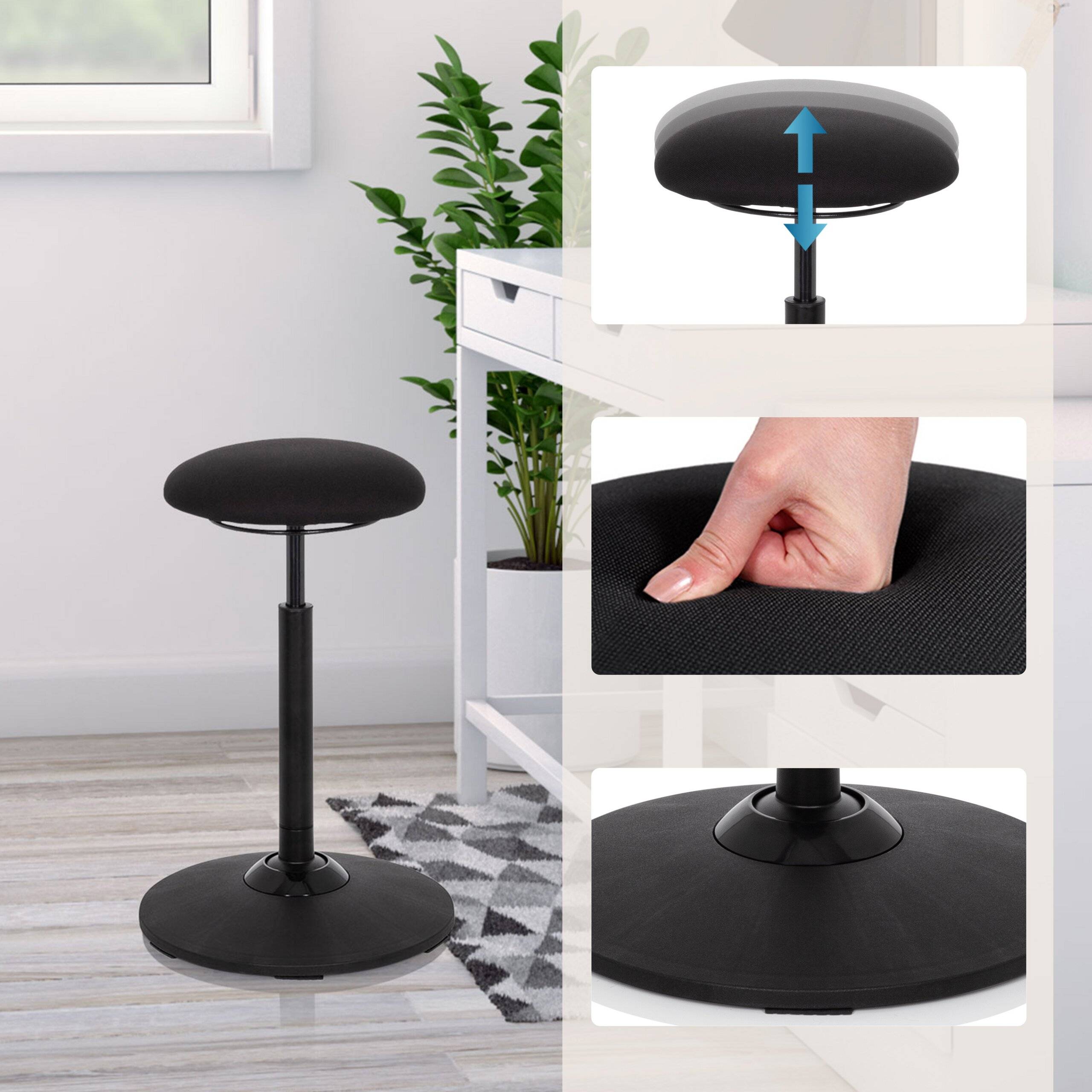 Stehhocker Stehhilfe BALANCE SIT Stoff schwarz hjh OFFICE-3