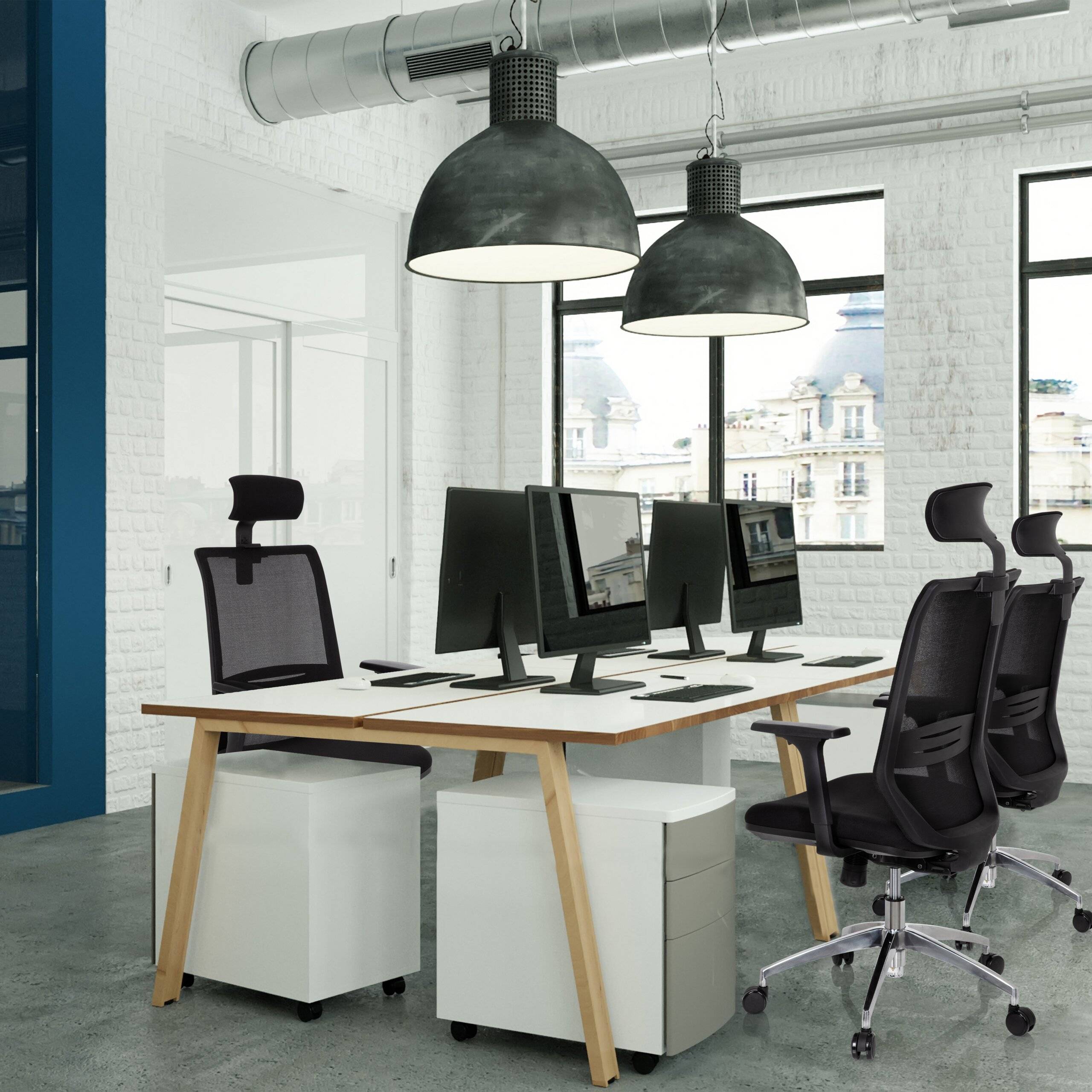 Bürostuhl Drehstuhl PROFONDO PRO Netzstoff Stoff schwarz hjh OFFICE-4