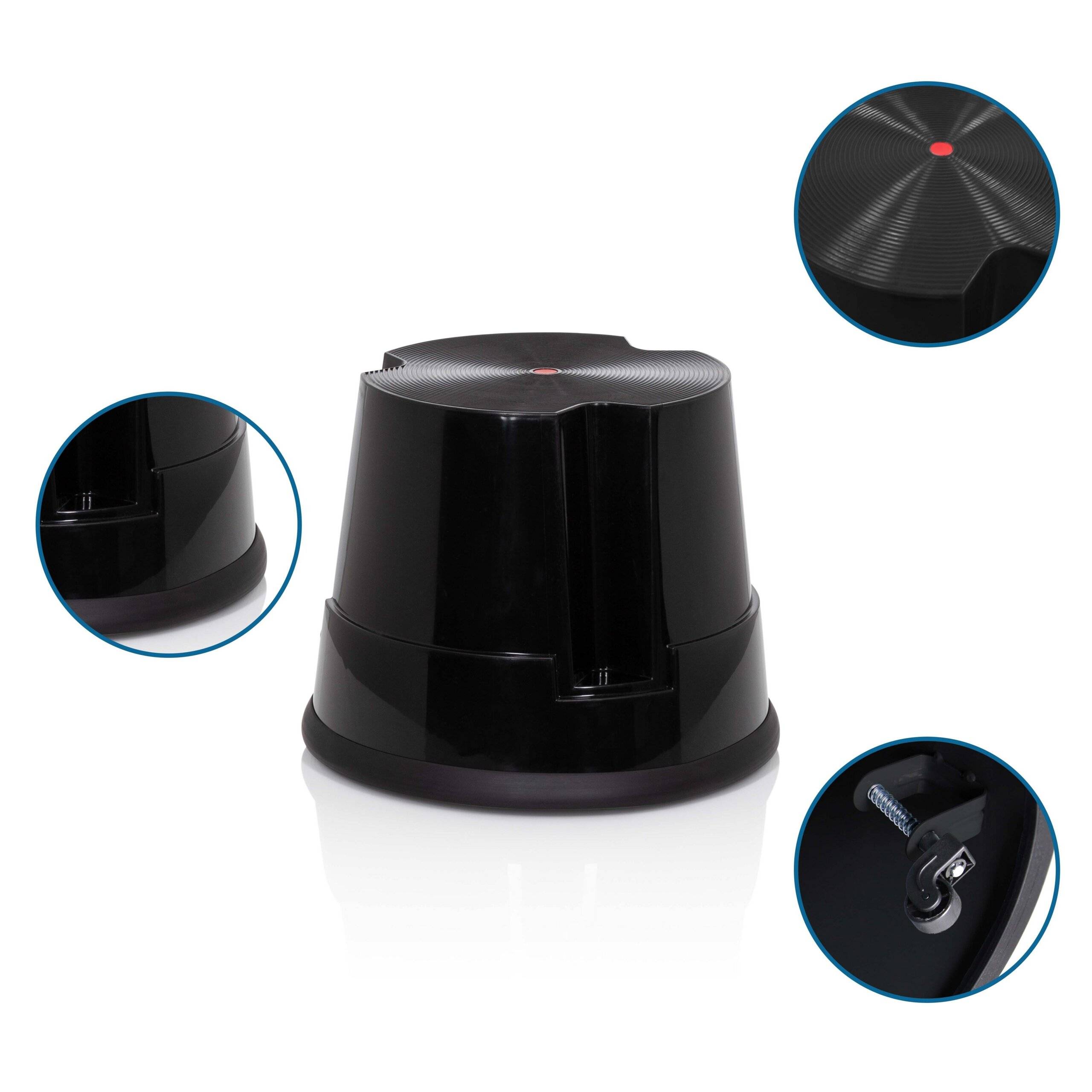 Tritthocker Rollhocker klein TIO-S Kunststoff schwarz hjh OFFICE-2