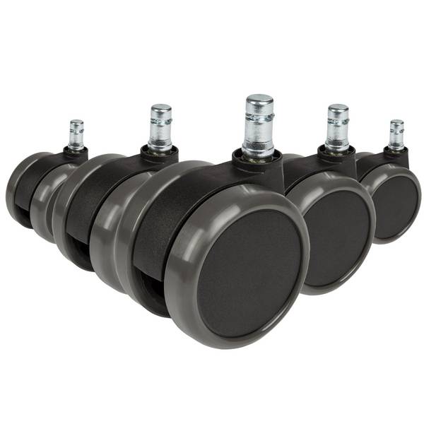 5x Hartbodenrollen ROLO 11mm 65mm Büro-Stuhl-Rollen für Hartböden (5er Pack) hjh OFFICE