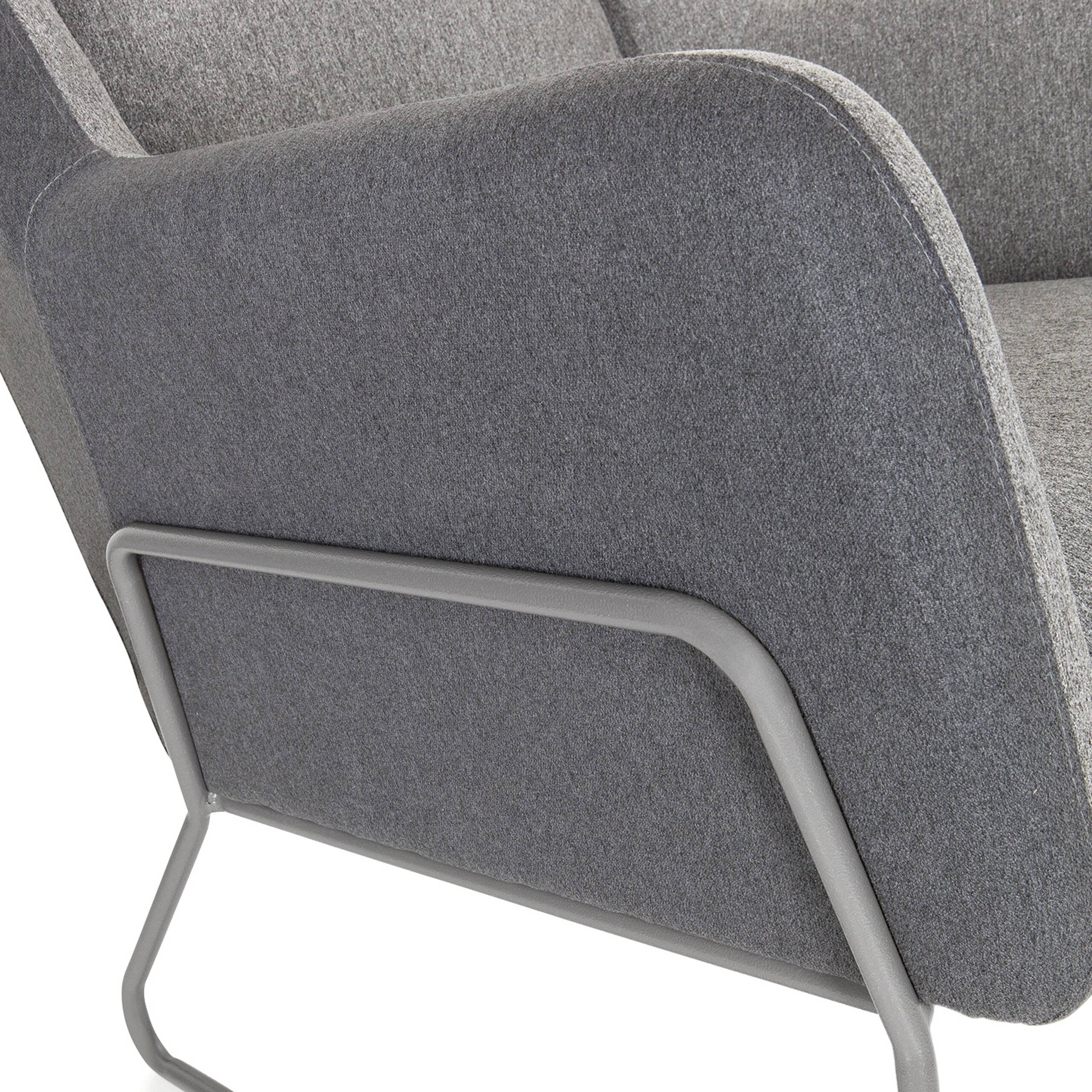 Loungesessel LAGUN Kufengestell 1 Sitzer hellgrau/dunkelgrau hjh OFFICE-2