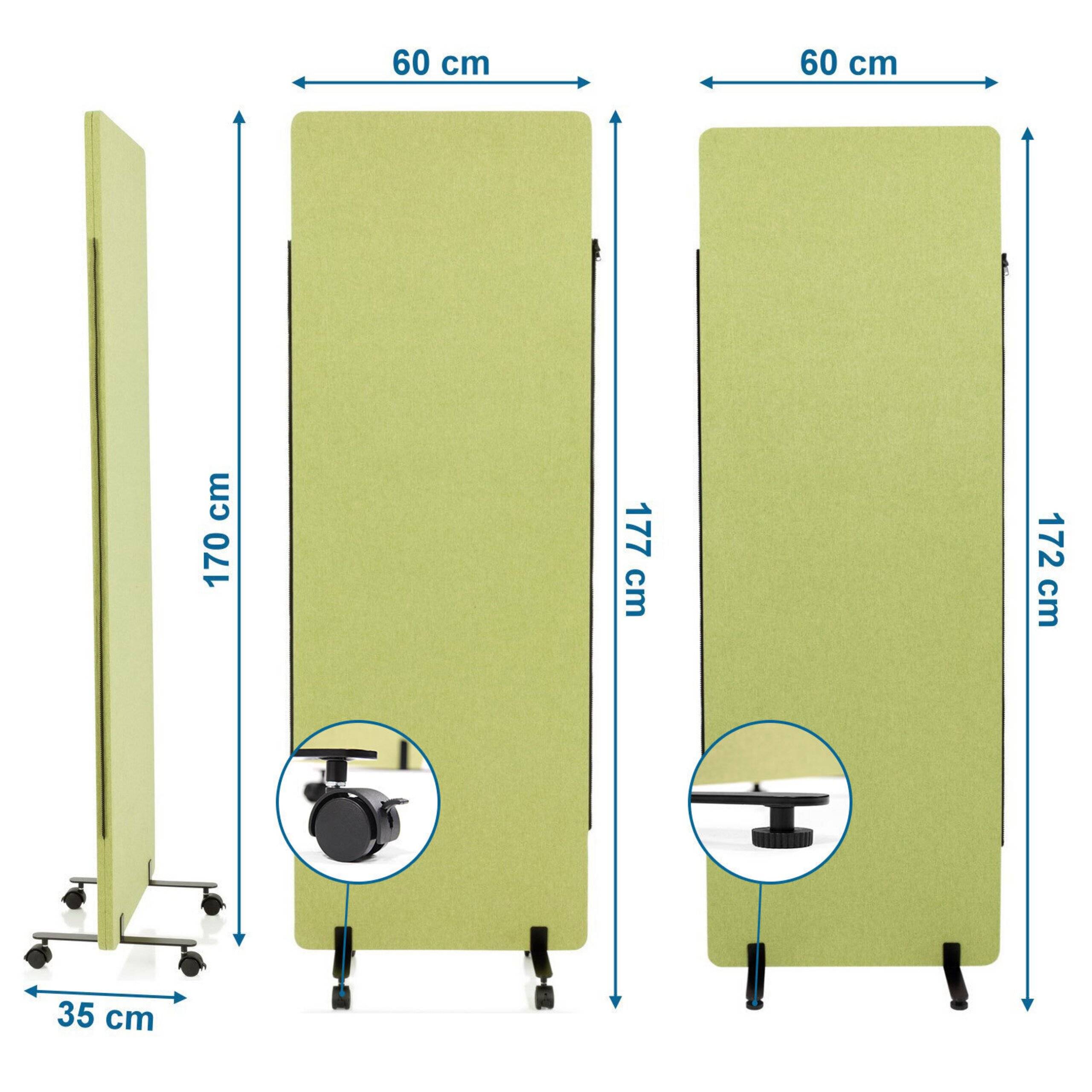 Mittelstück zu Trennwand System FLEXMIUT grün hjh OFFICE-1