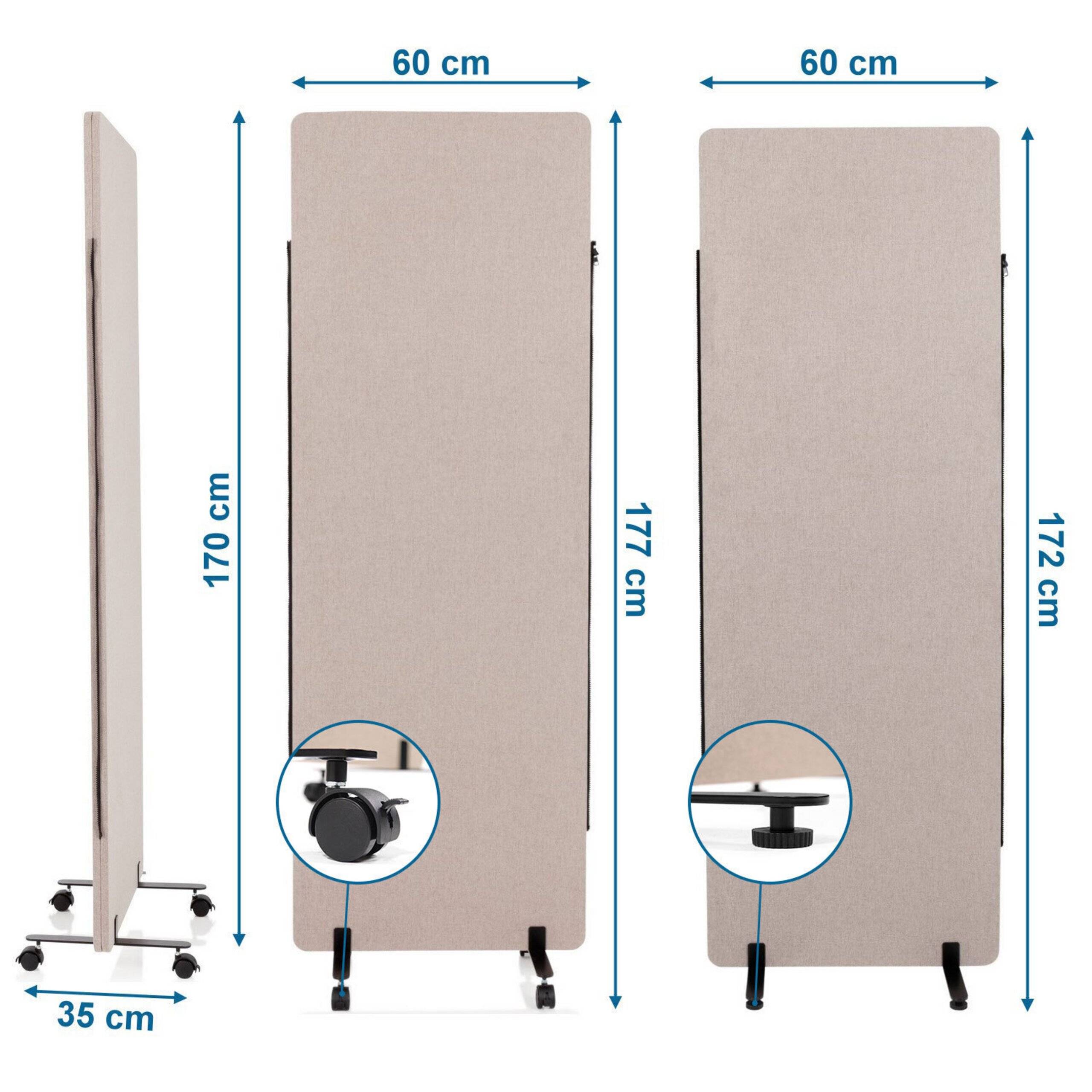 Mittelstück zu Trennwand System FLEXMIUT taupe hjh OFFICE-1