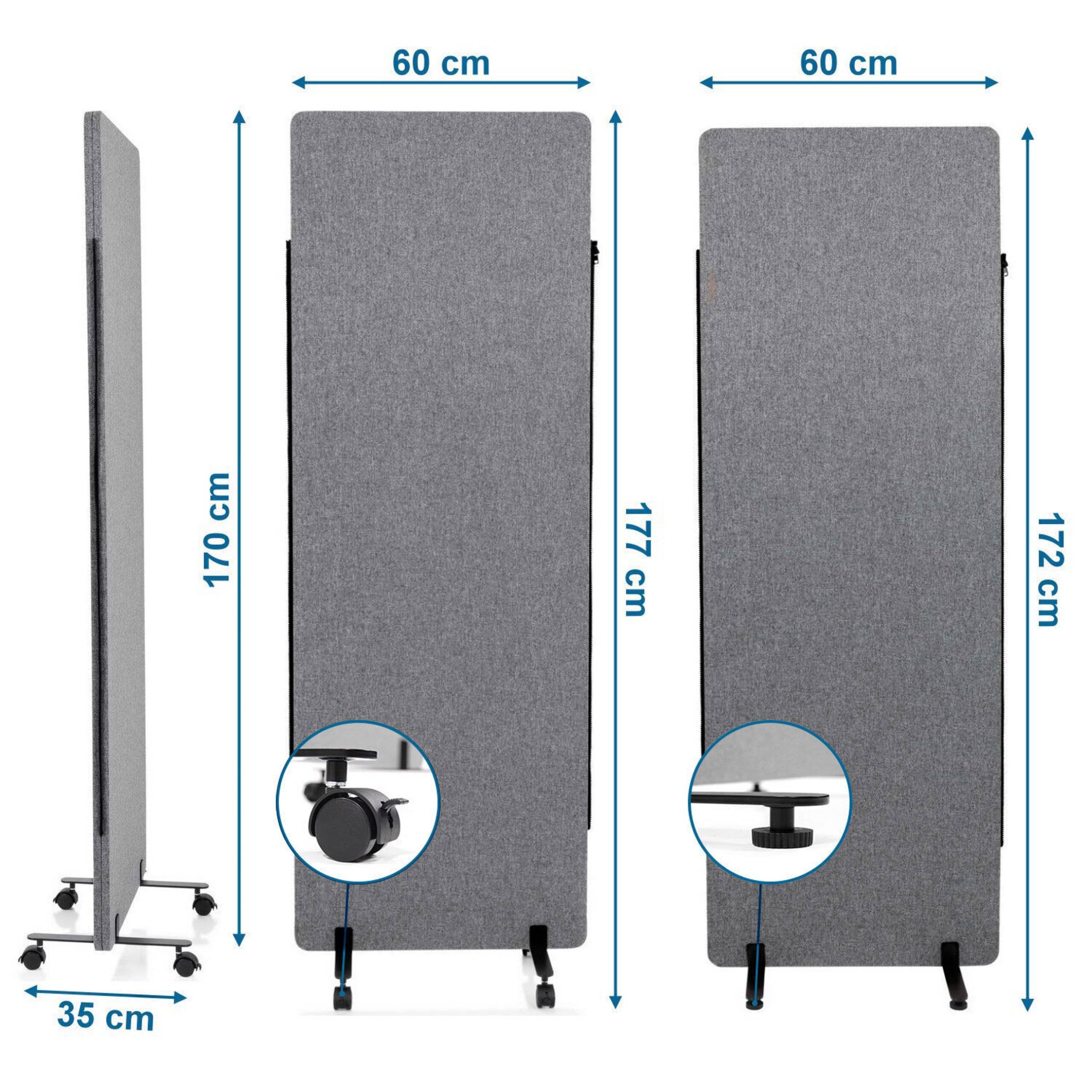 Mittelstück zu Trennwand System FLEXMIUT dunkelgrau hjh OFFICE-1