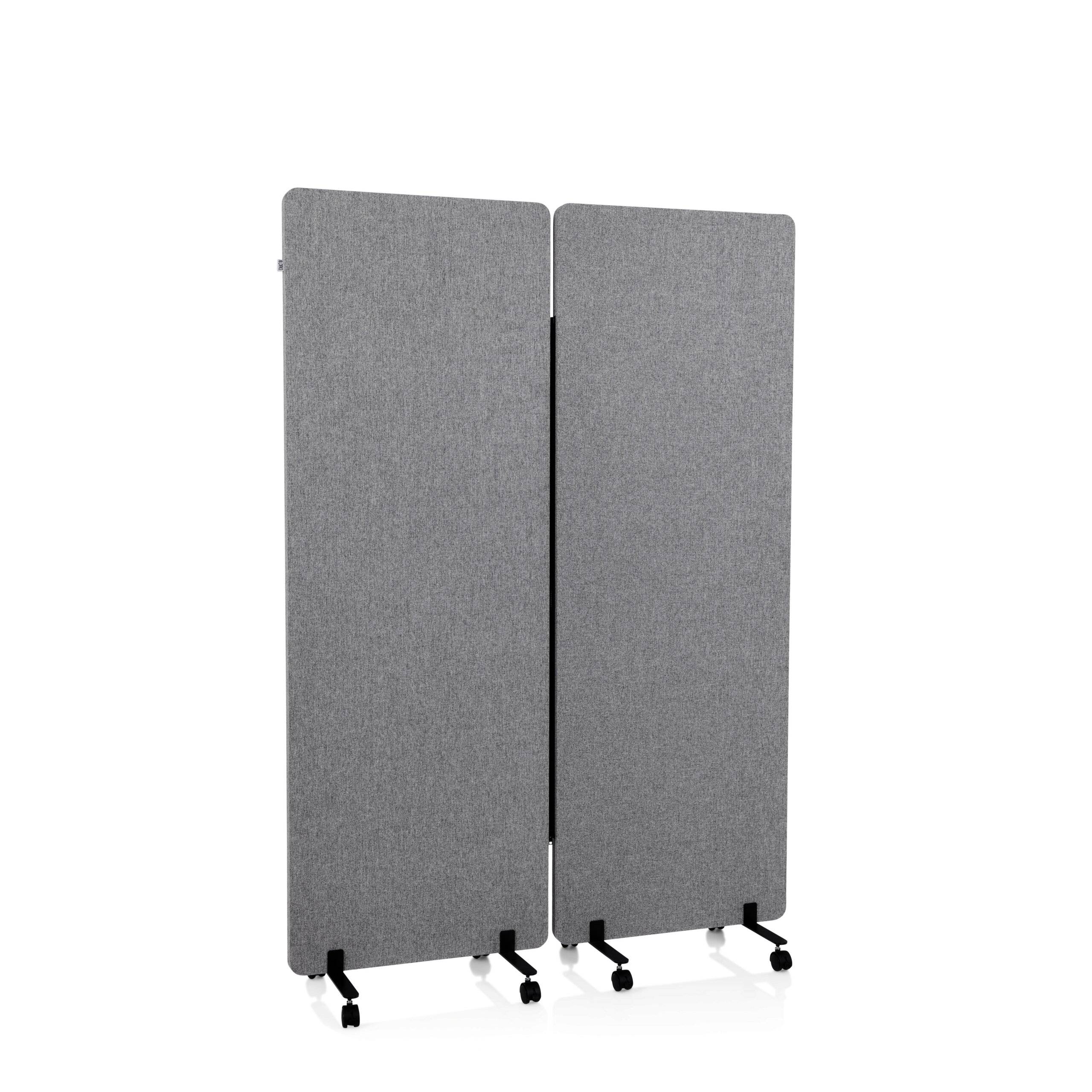 Mobiles Akustik-Trennwand-System FLEXMIUT 2er Set dunkelgrau hjh OFFICE-0