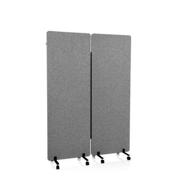 Mobiles Akustik-Trennwand-System FLEXMIUT 2er Set dunkelgrau hjh OFFICE