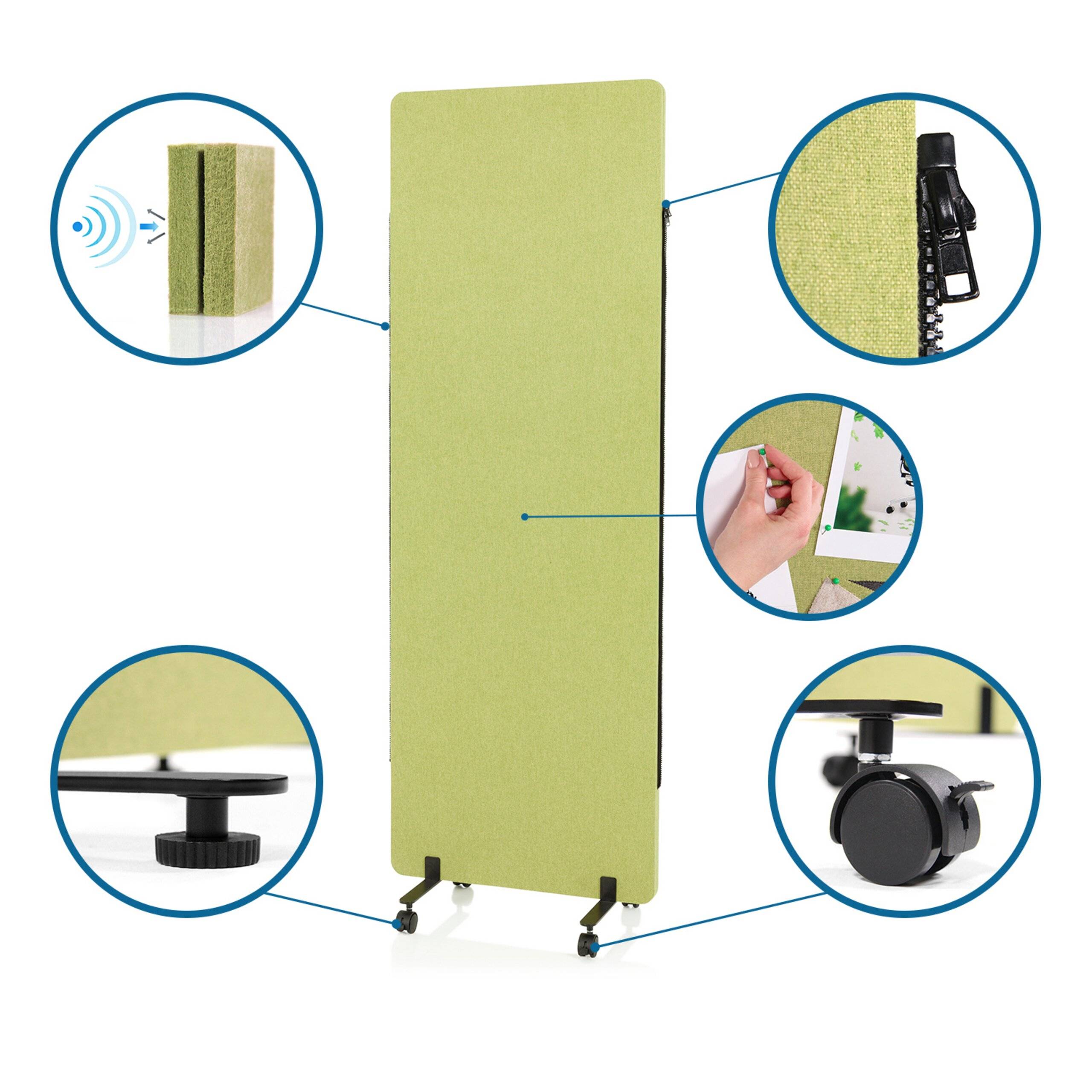 Mittelstück zu Trennwand System FLEXMIUT grün hjh OFFICE-3