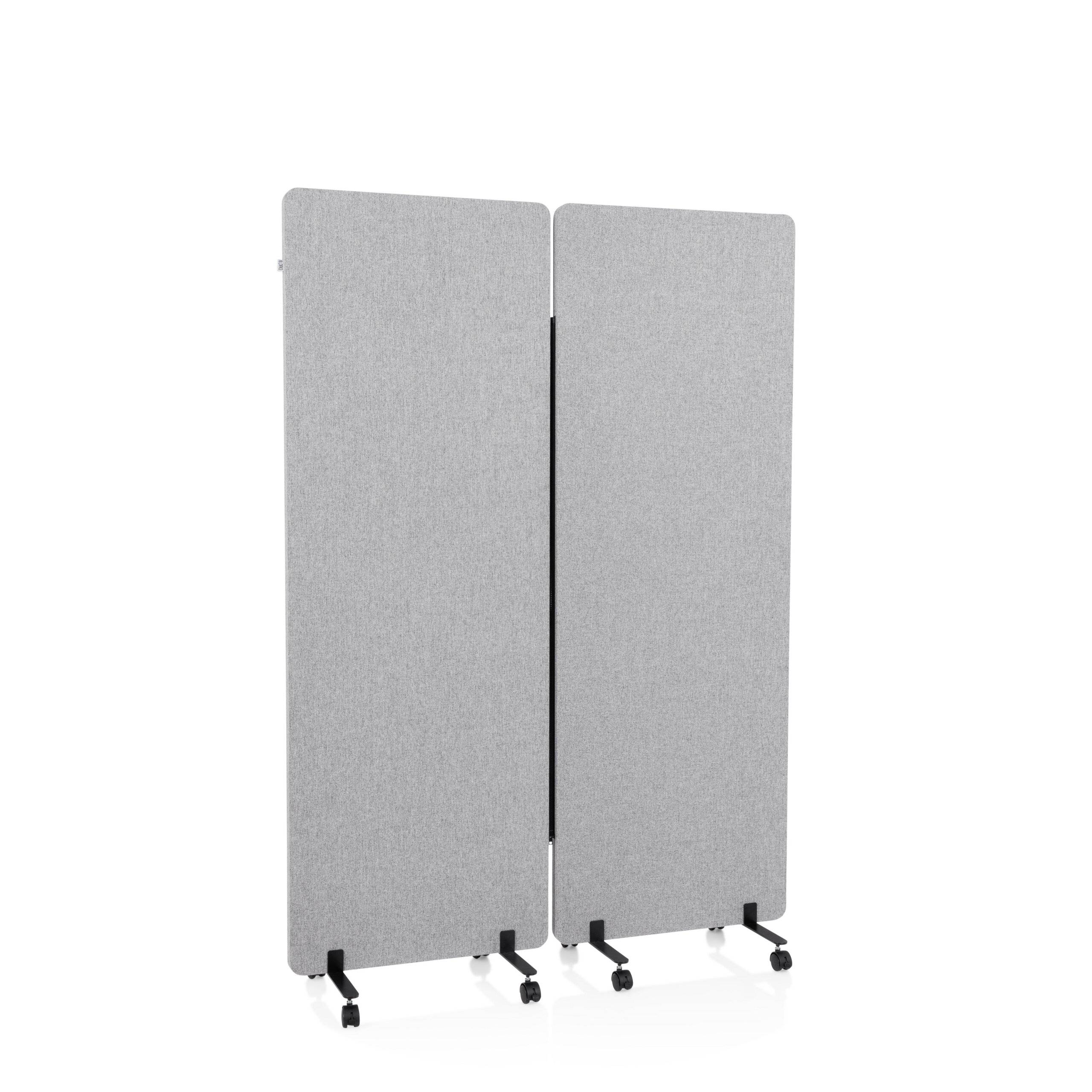 Mobiles Akustik-Trennwand-System FLEXMIUT 2er Set hellgrau hjh OFFICE-0