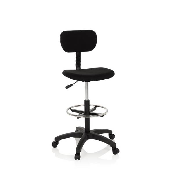 Arbeitsstuhl Arbeitshocker TOP WORK 05 Stoff schwarz hjh OFFICE